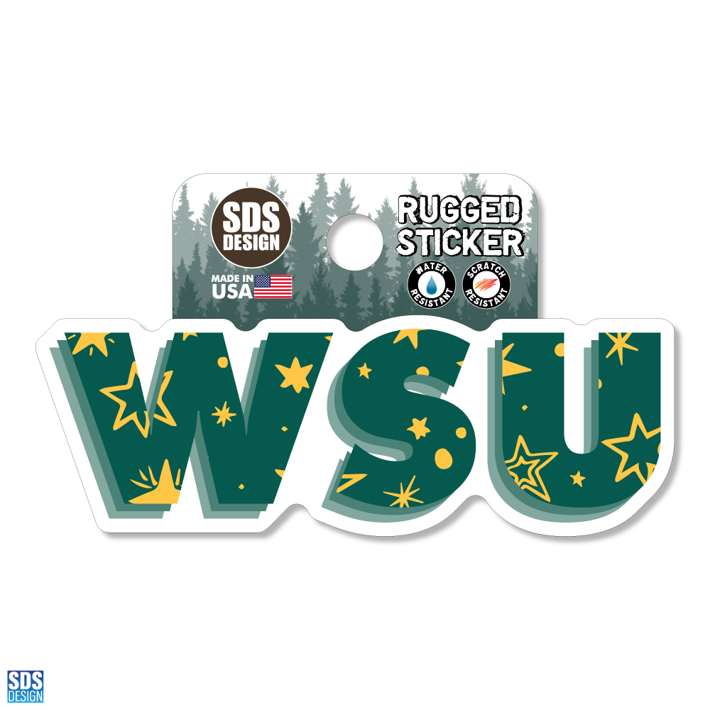 WSU Star Design Sticker- 3.5 inch