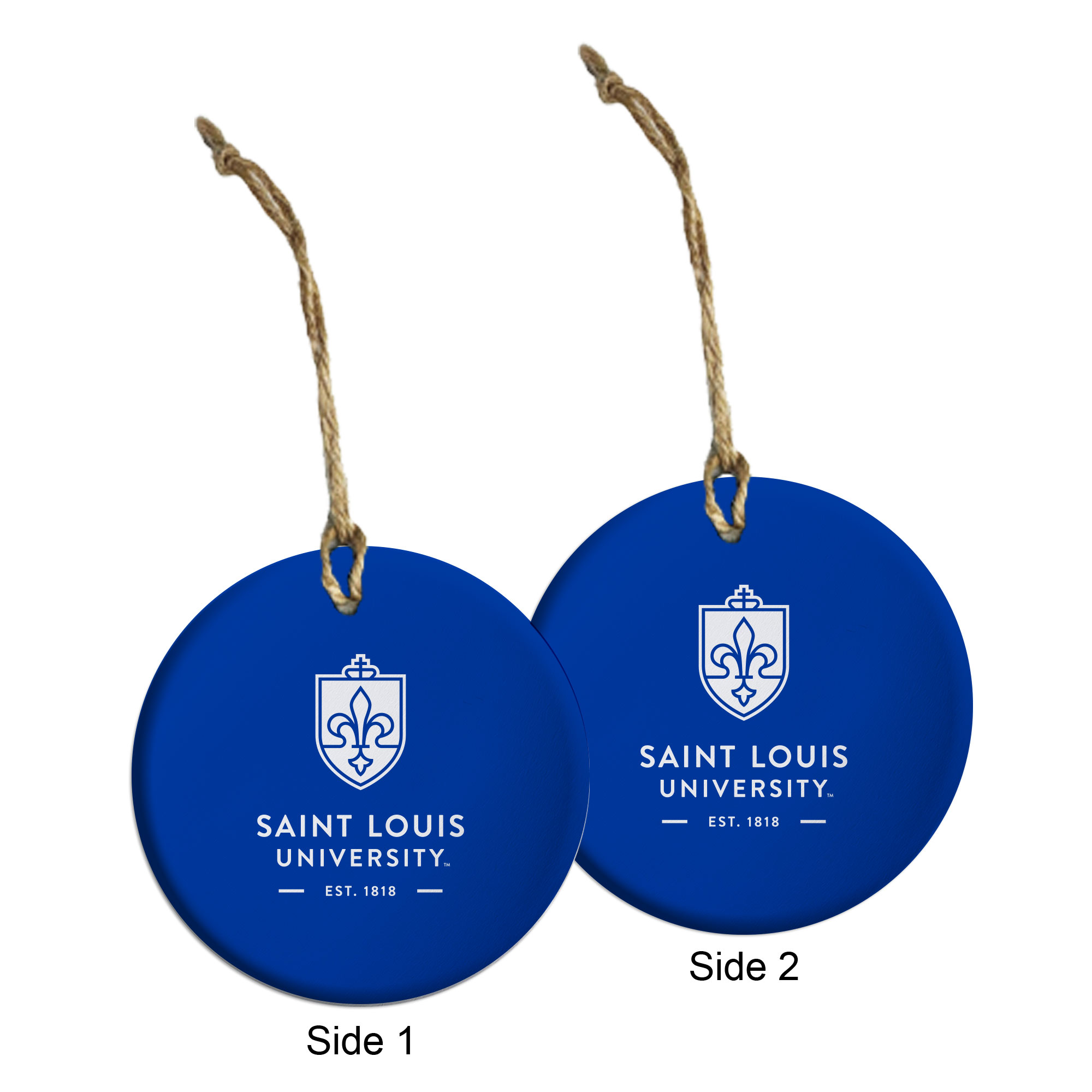 2-Sided Ceramic Saint Louis University Ornament