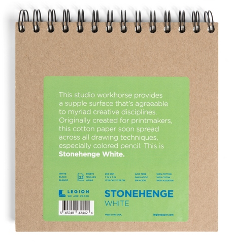 Stonehenge White, 7"x7" Wirebound Pad