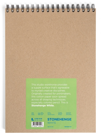 Stonehenge White, 9"x12" Wirebound Pad