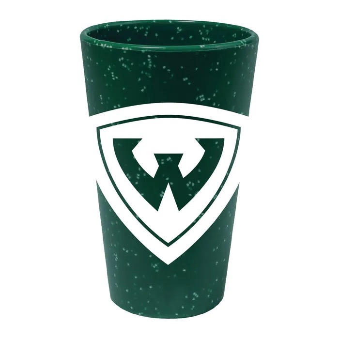 WSU Shield 16oz Silicone Pint Glass- Speckle Green