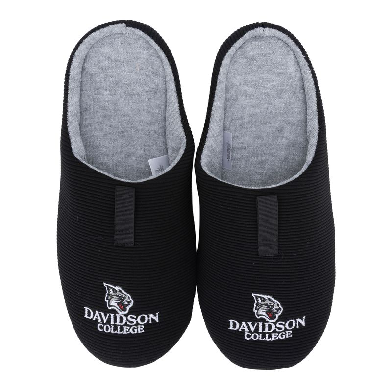 Davidson College Wildcat Black Ribbed Slide Slipper
