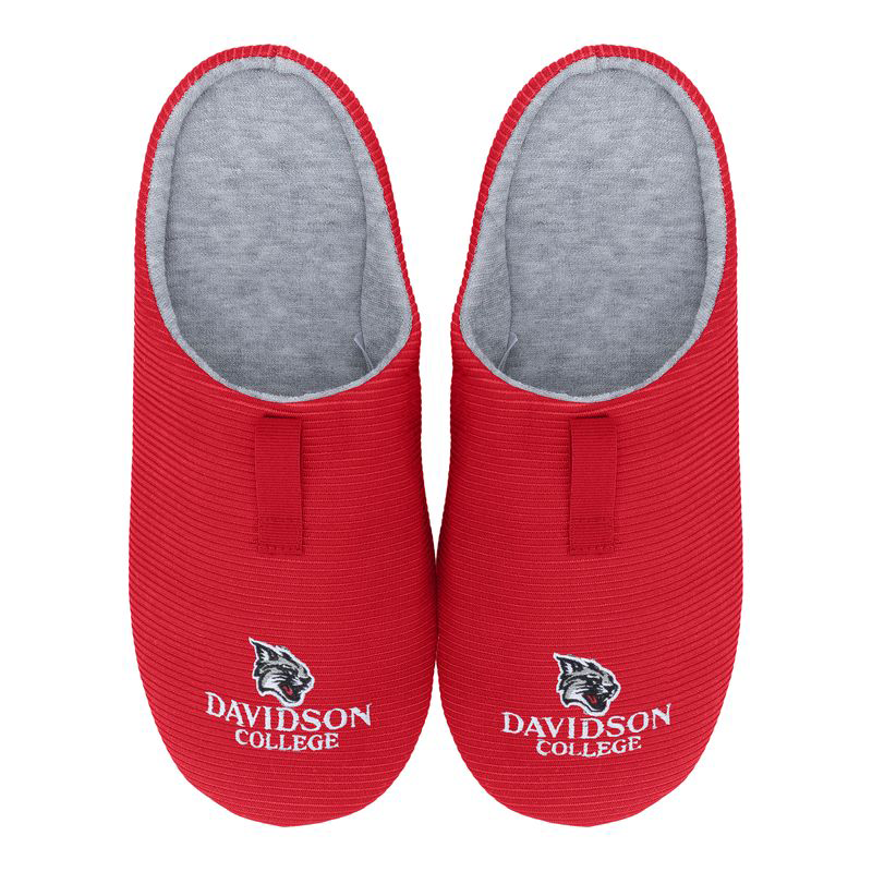 Davidson College Wildcat Red Ribbed Slide Slipper