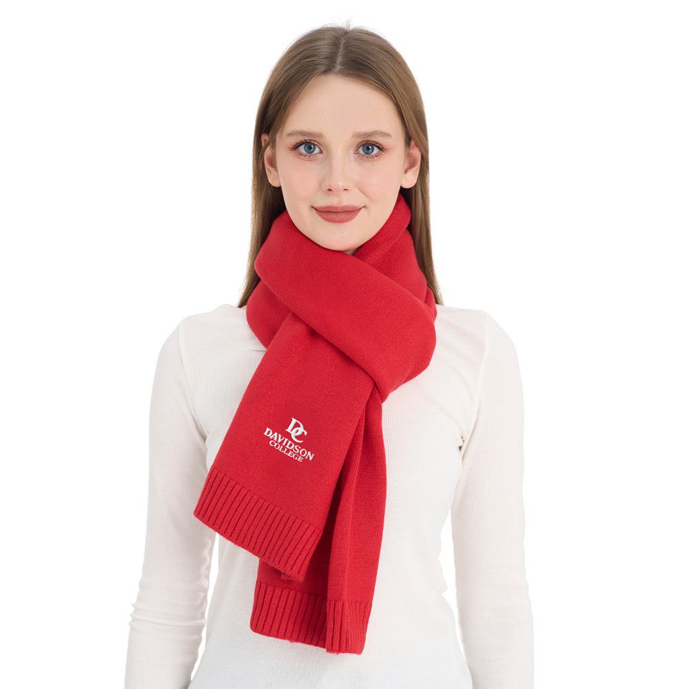 Davidson College Red Knit Scarf