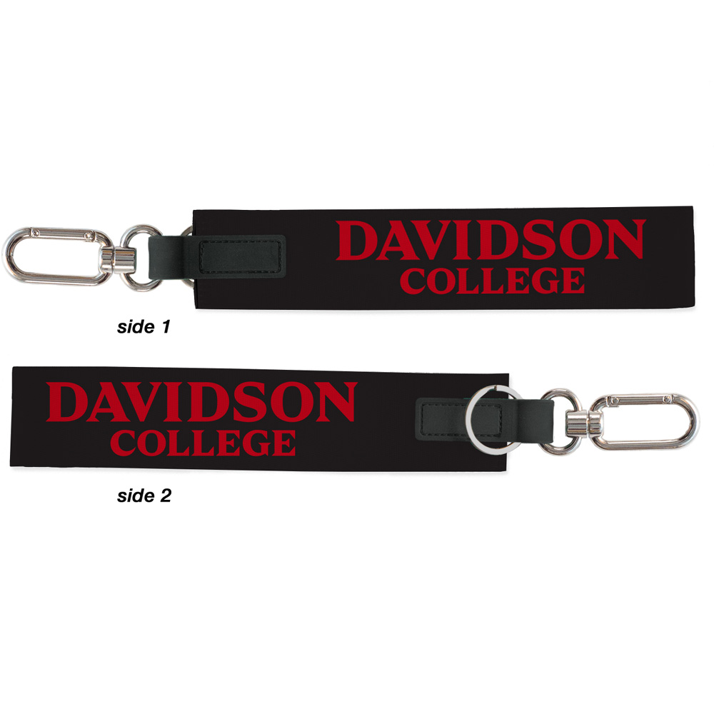 Davidson College Black Oversized Strap Keychain