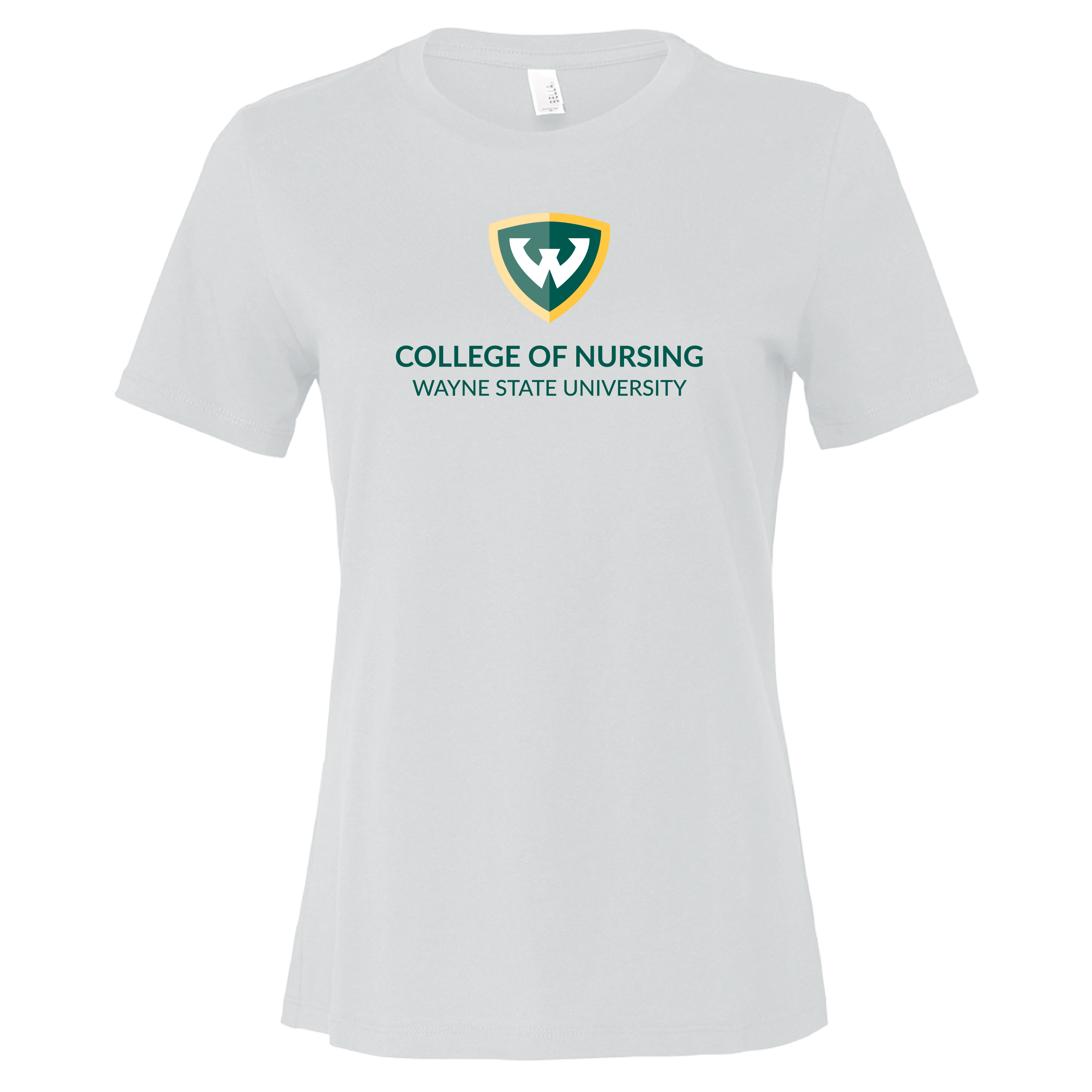 College of Nursing- WSU Shield Bella + Canvas Women's White Relaxed Cotton Tshirt