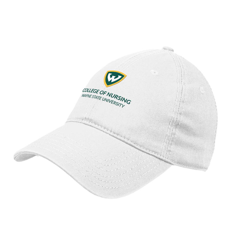 College of Nursing- WSU Shield White Unstructured Adjustable Low Profile Hat