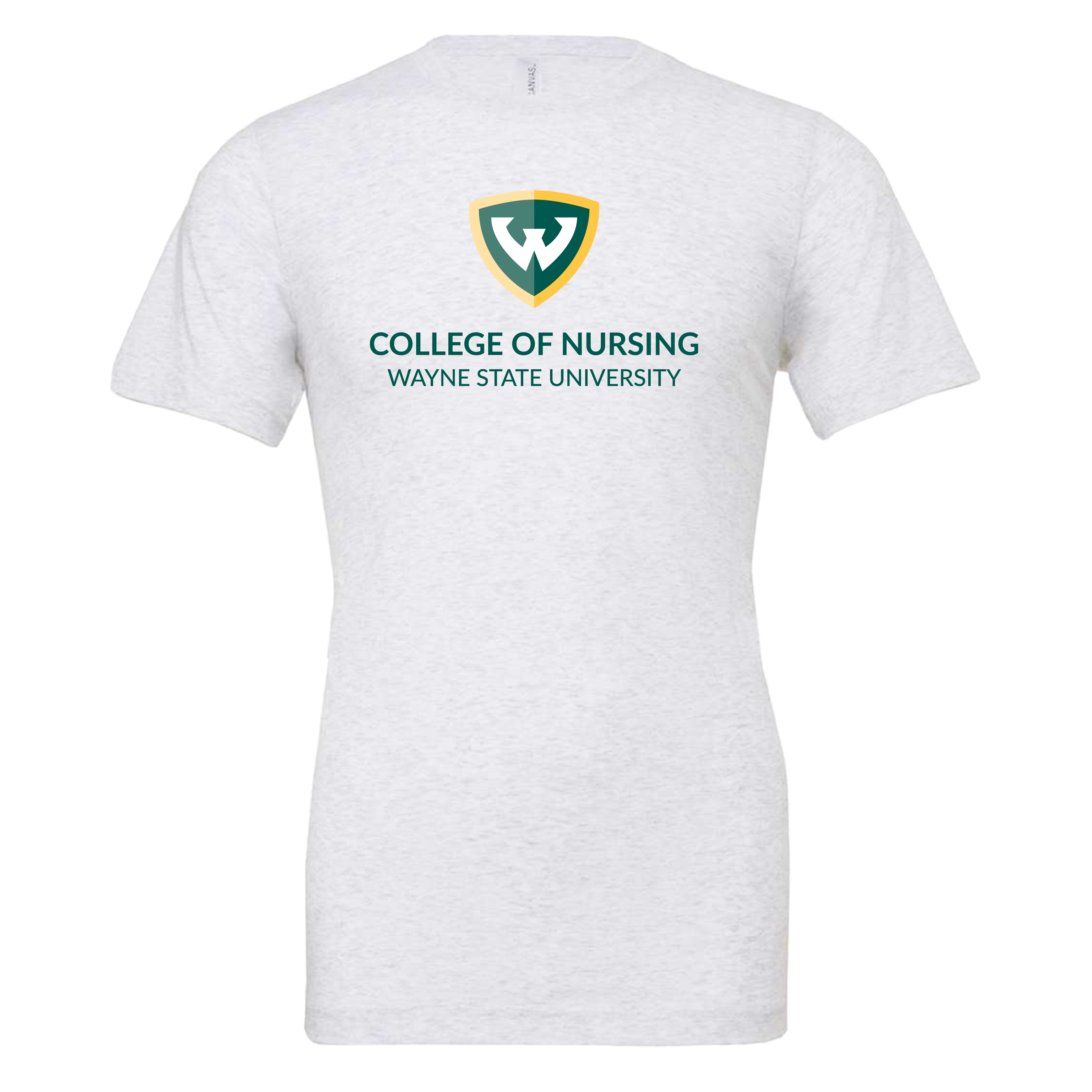 College of Nursing- WSU Shield Bella + Canvas Ash Grey Jersey Cotton TShirt