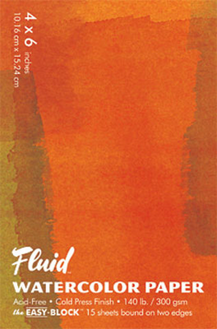 Fluid Watercolor Block, 4"x6", Cold Press, 140 lb.