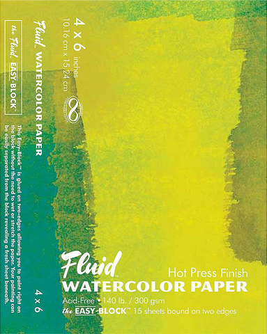 Fluid Watercolor Block, 4"x6", Hot Press, 140 lb.