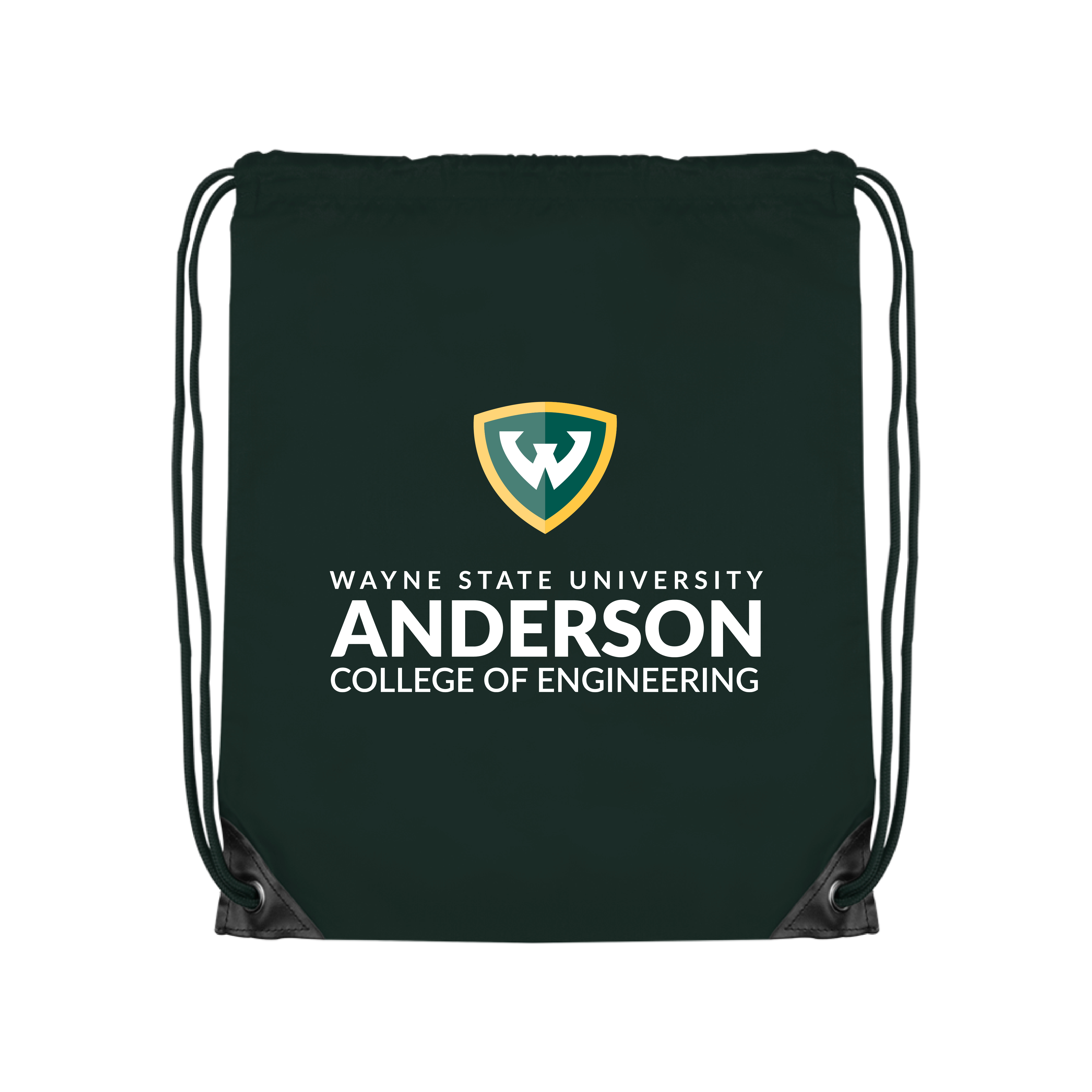 Anderson College of Engineering- WSU Shield Dark Green Drawstring Backpack