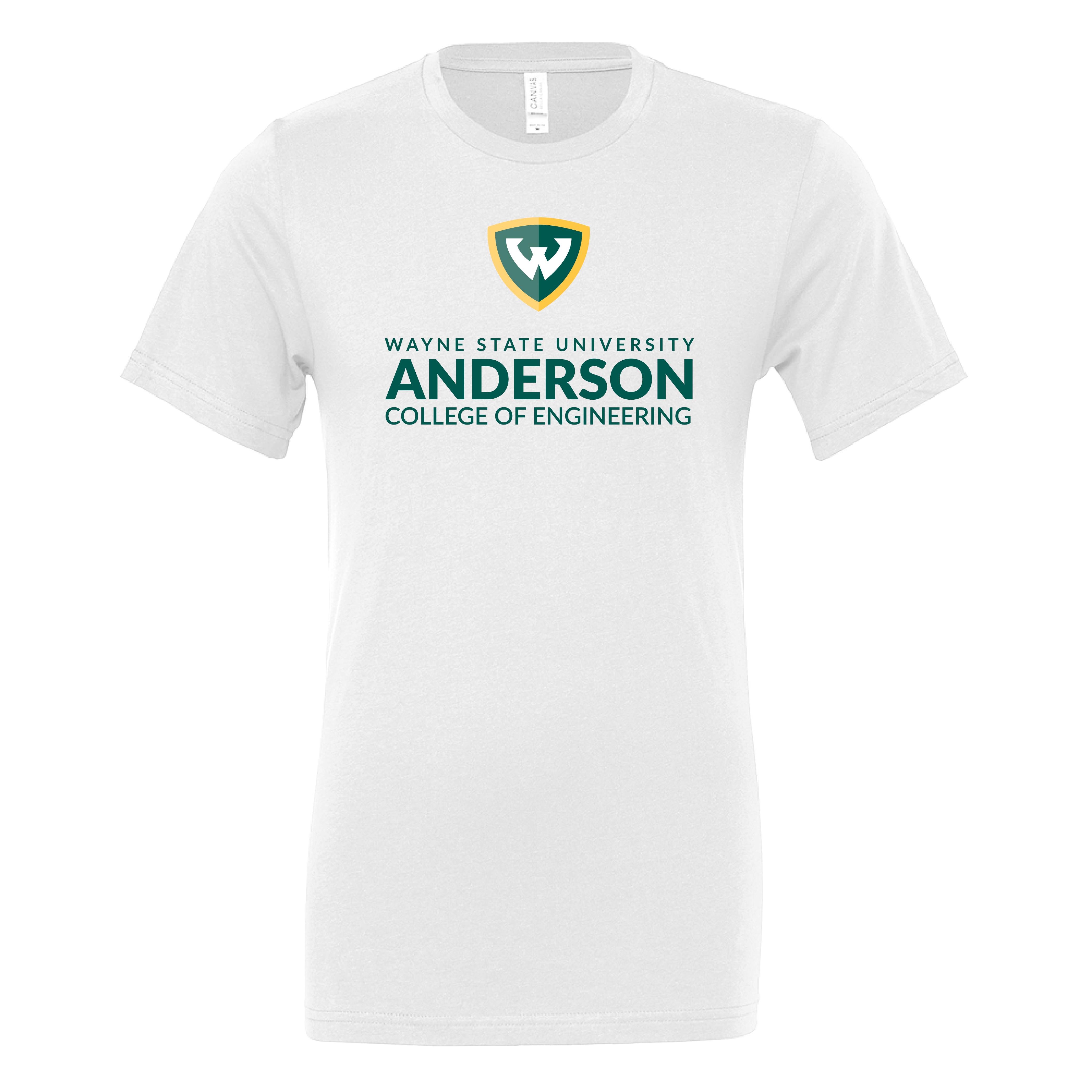 Anderson College of Engineering- WSU Shield Bella + Canvas White Jersey Cotton TShirt