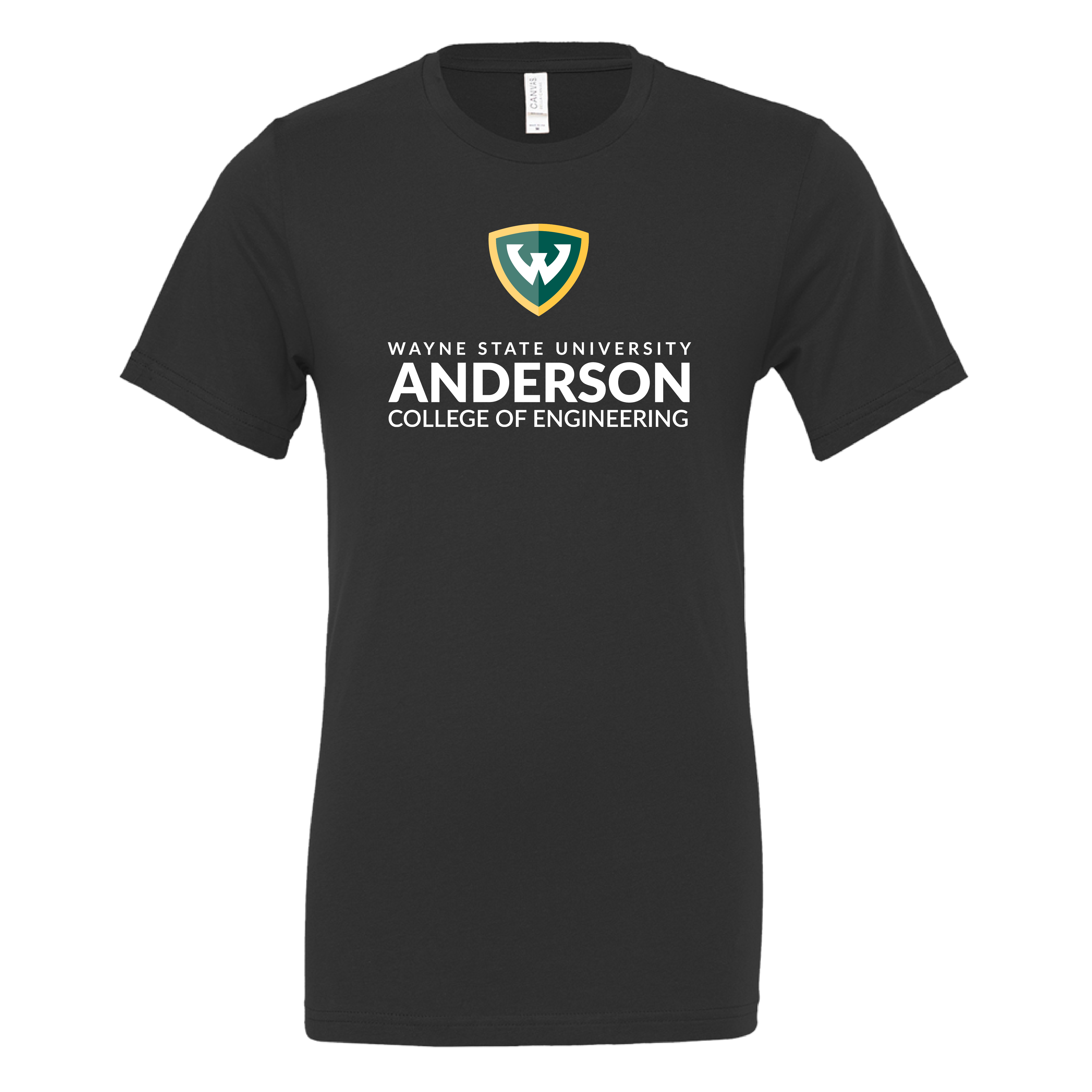 Anderson College of Engineering- WSU Shield Bella + Canvas Black Jersey Cotton TShirt