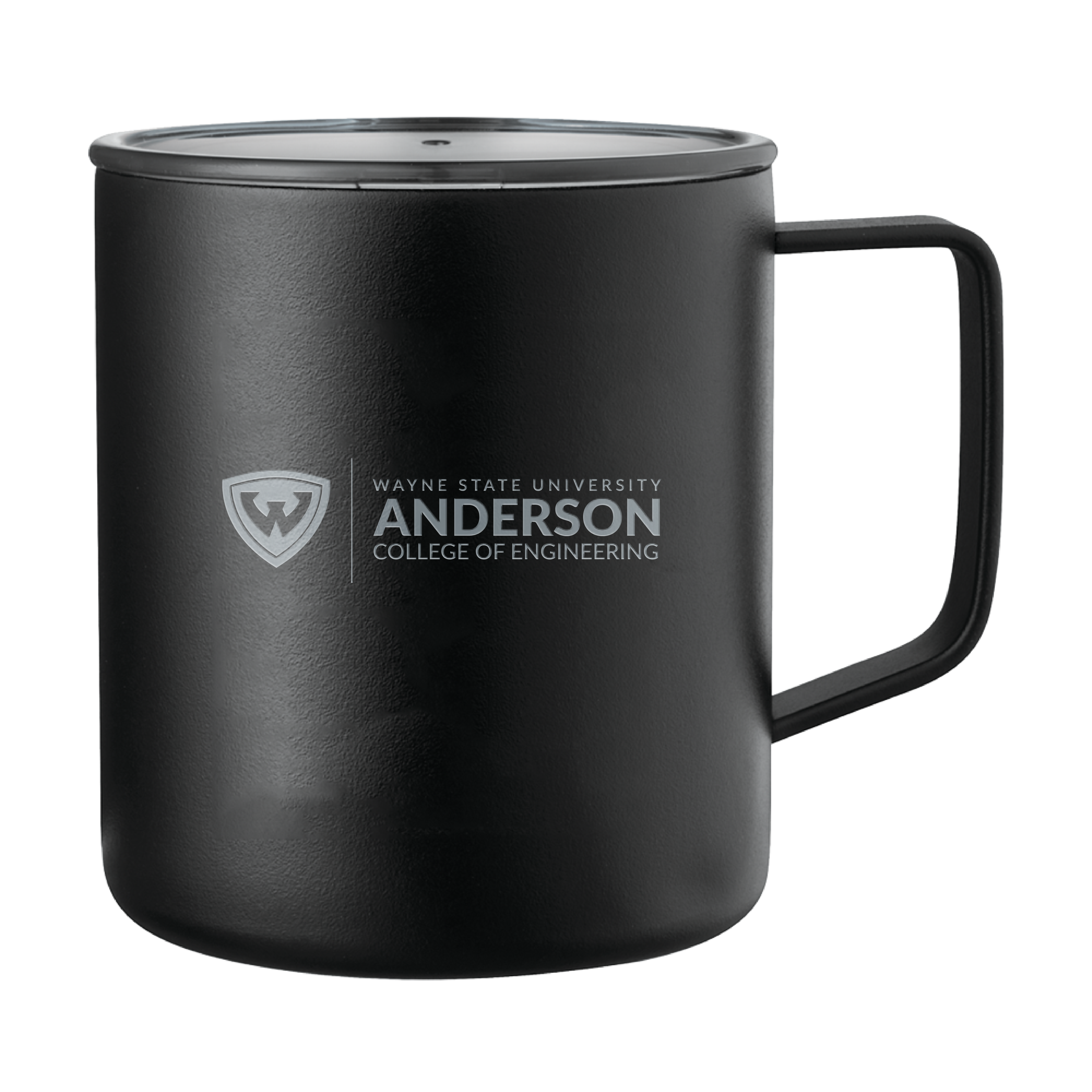 Anderson College of Engineering- WSU Shield Engraved Rover Camp Vacuum Insulated Black Mug 14oz