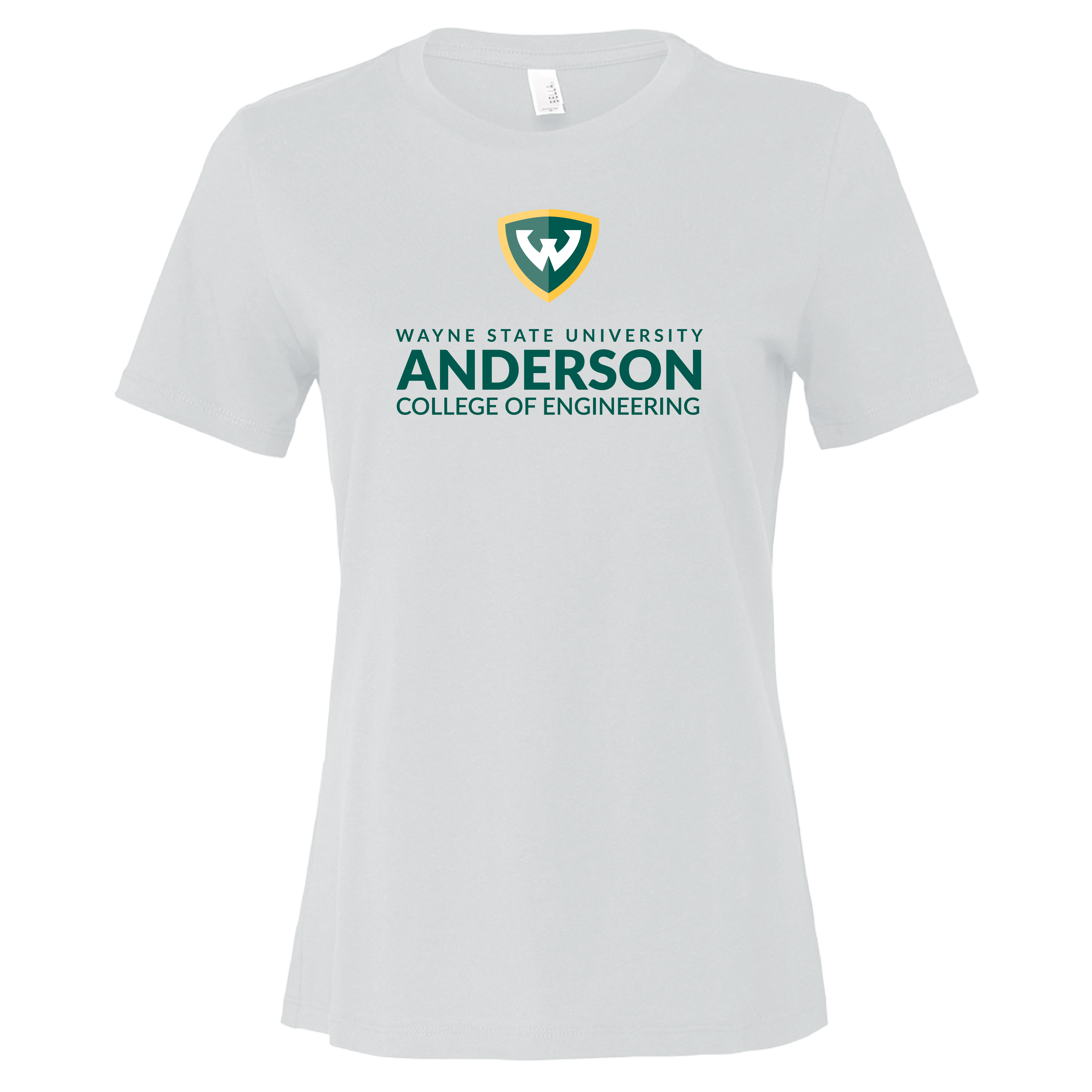 Anderson College of Engineering- WSU Shield Bella + Canvas Women's White Relaxed Cotton Tshirt
