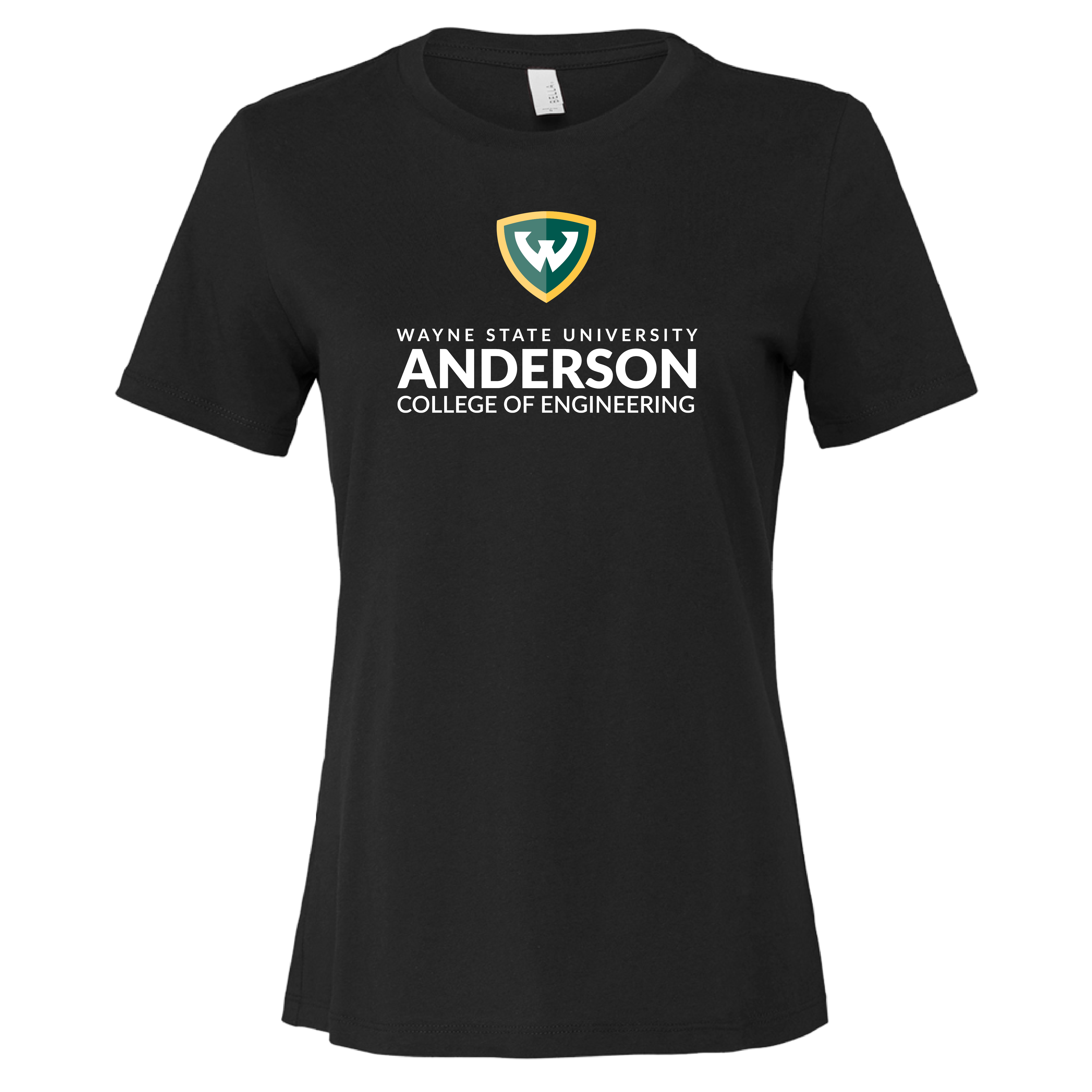 Anderson College of Engineering- WSU Shield Bella + Canvas Women's Black Relaxed Cotton Tshirt