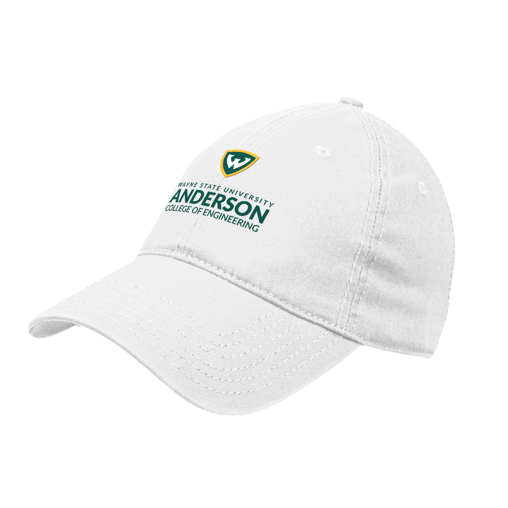Anderson College of Engineering- WSU Shield White Unstructured Adjustable Low Profile Hat