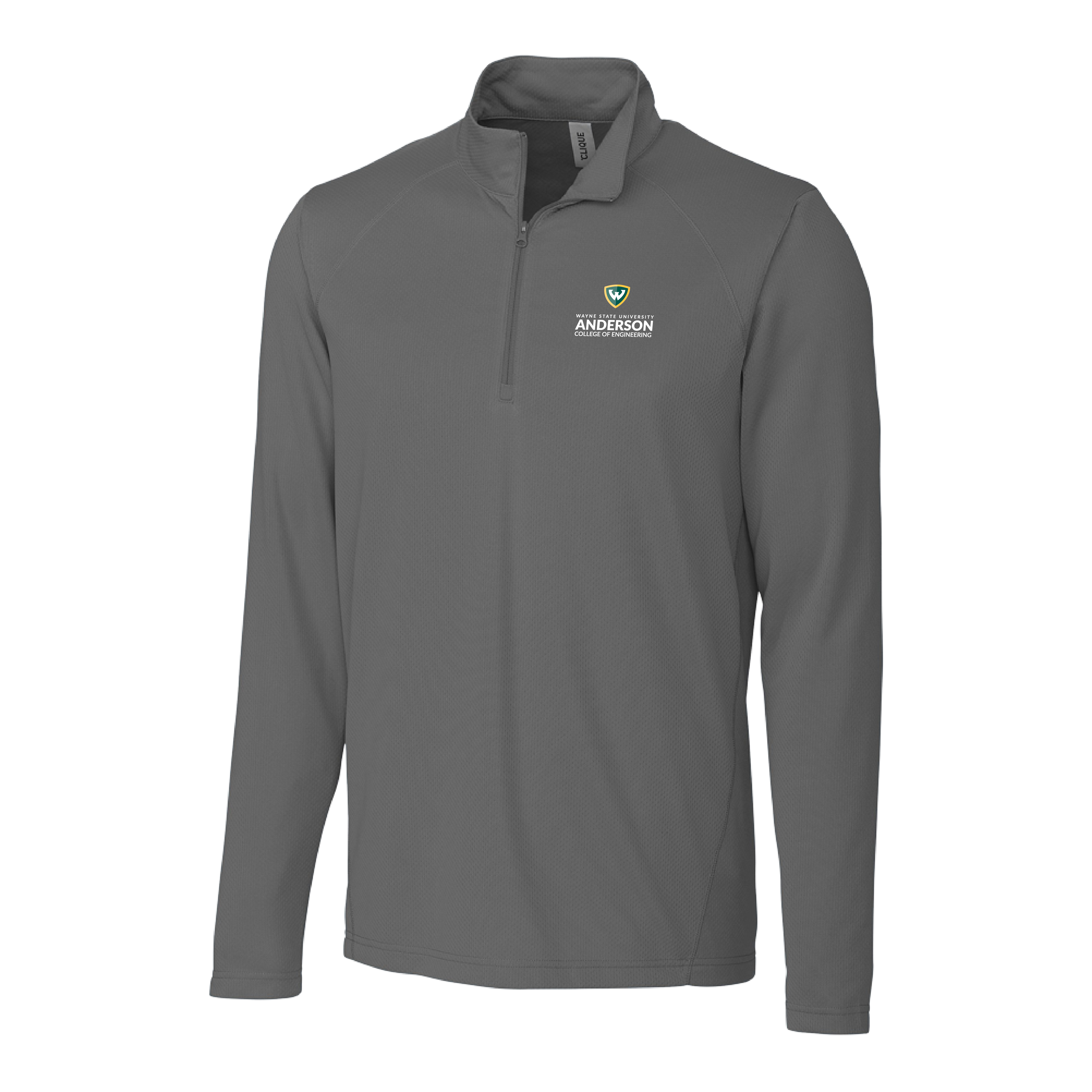 Anderson College of Engineering- WSU Shield Titan Grey Clique Ice Pique Half Zip
