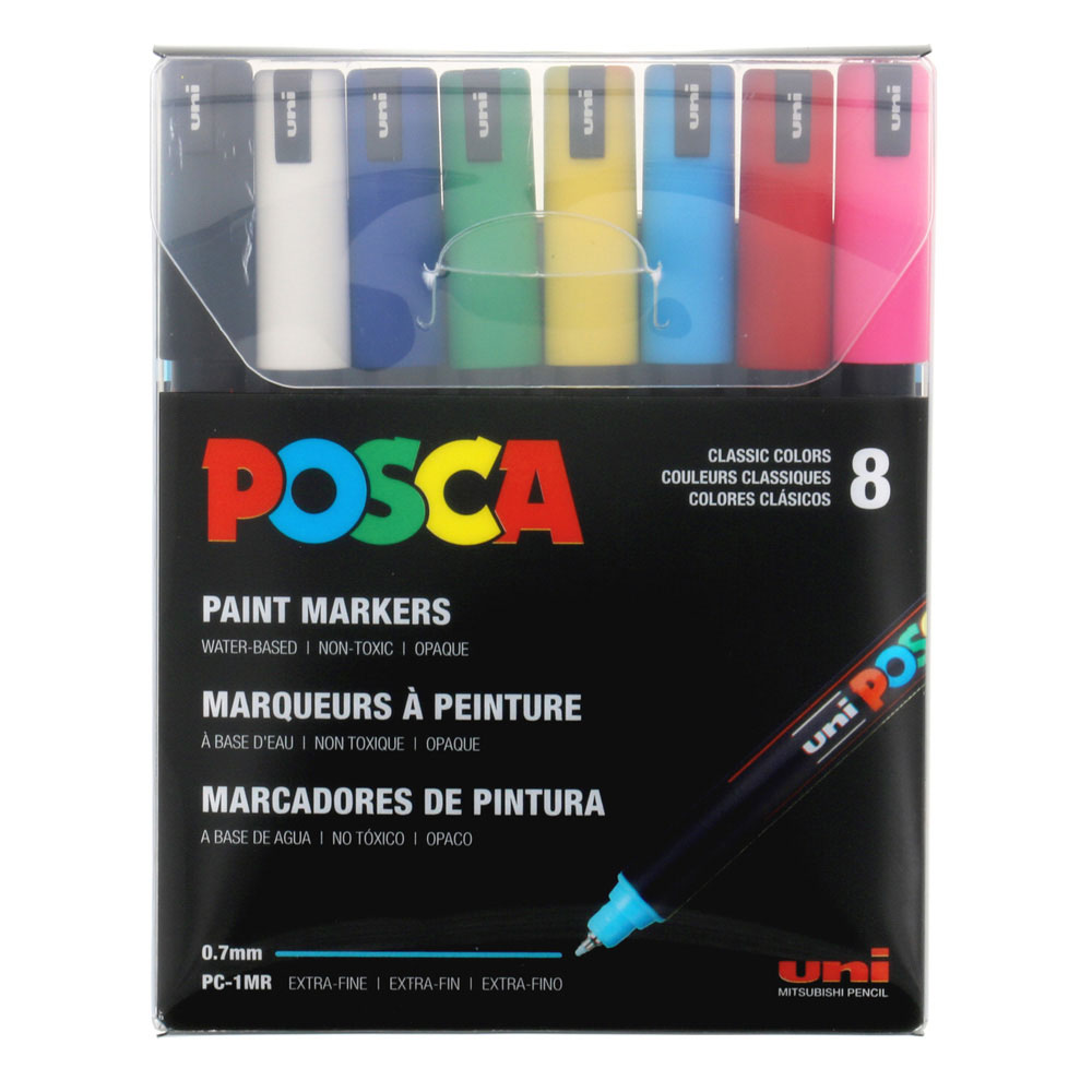 Posca Paint Marker Set, PC-1MR Extra-Fine, 8-Color