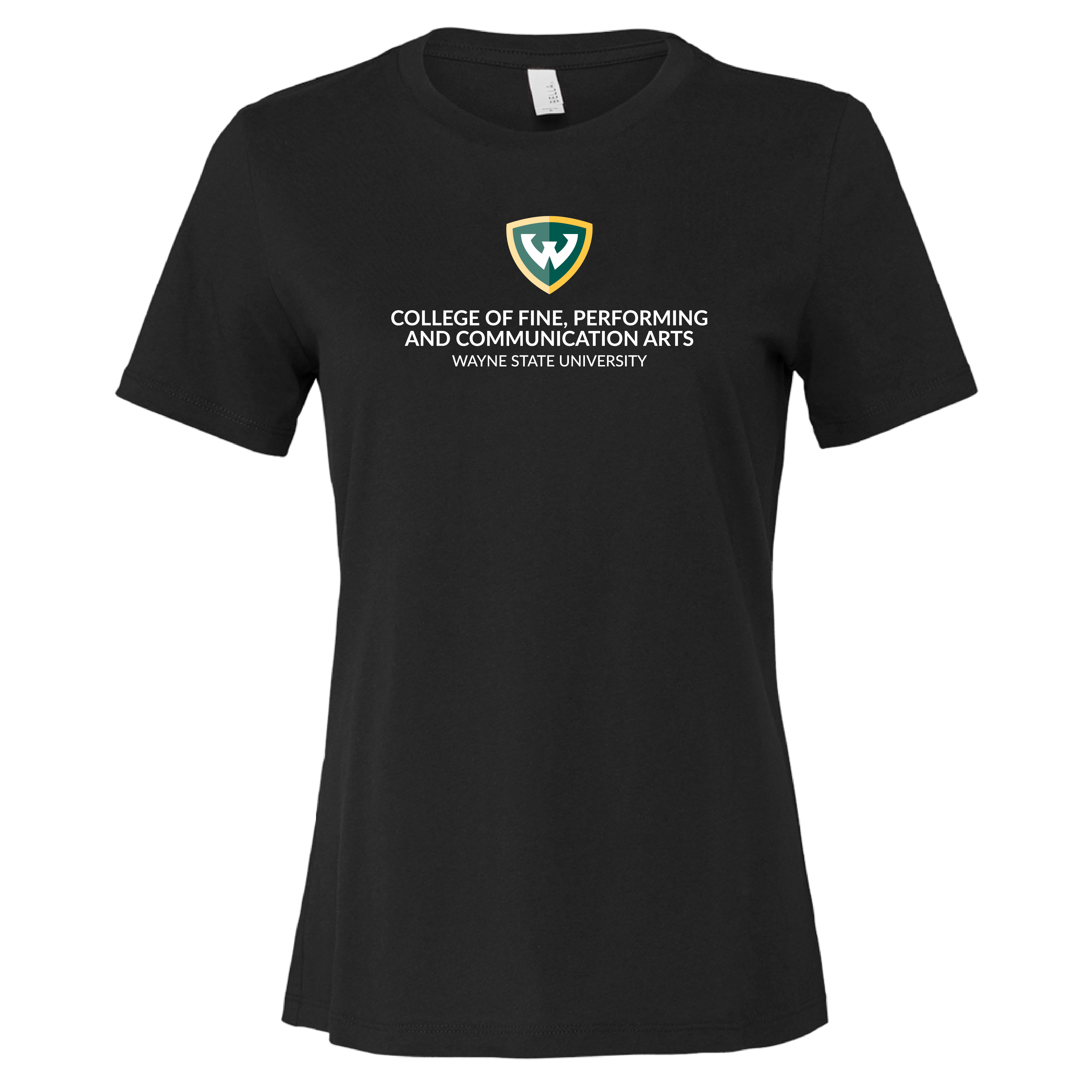 College Of Fine, Performing, Communication Arts- Bella + Canvas Women's Black Relaxed Cotton Tshirt