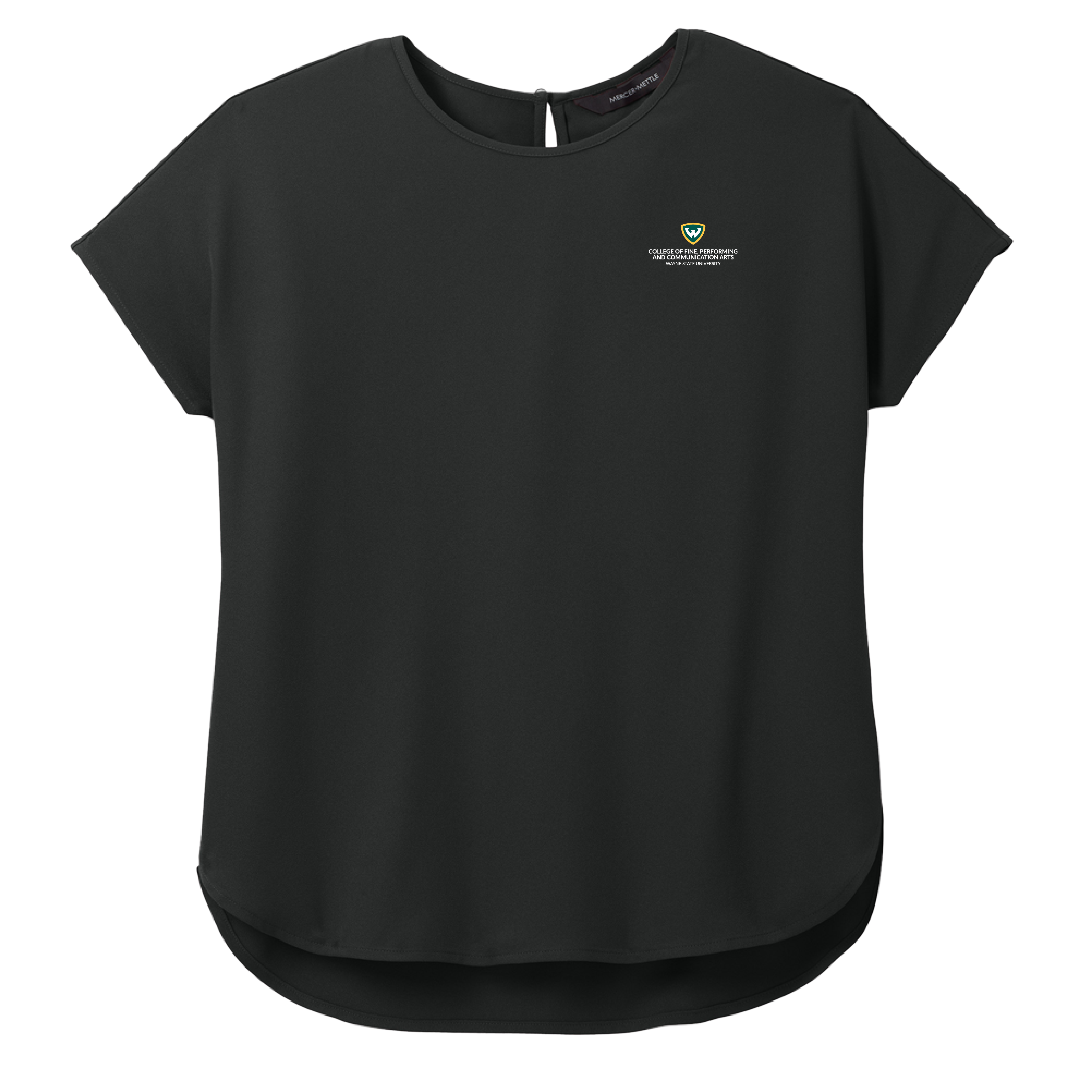 College Of Fine, Performing And Communication Arts- Women's Black Stretch Crepe Crew Shirt