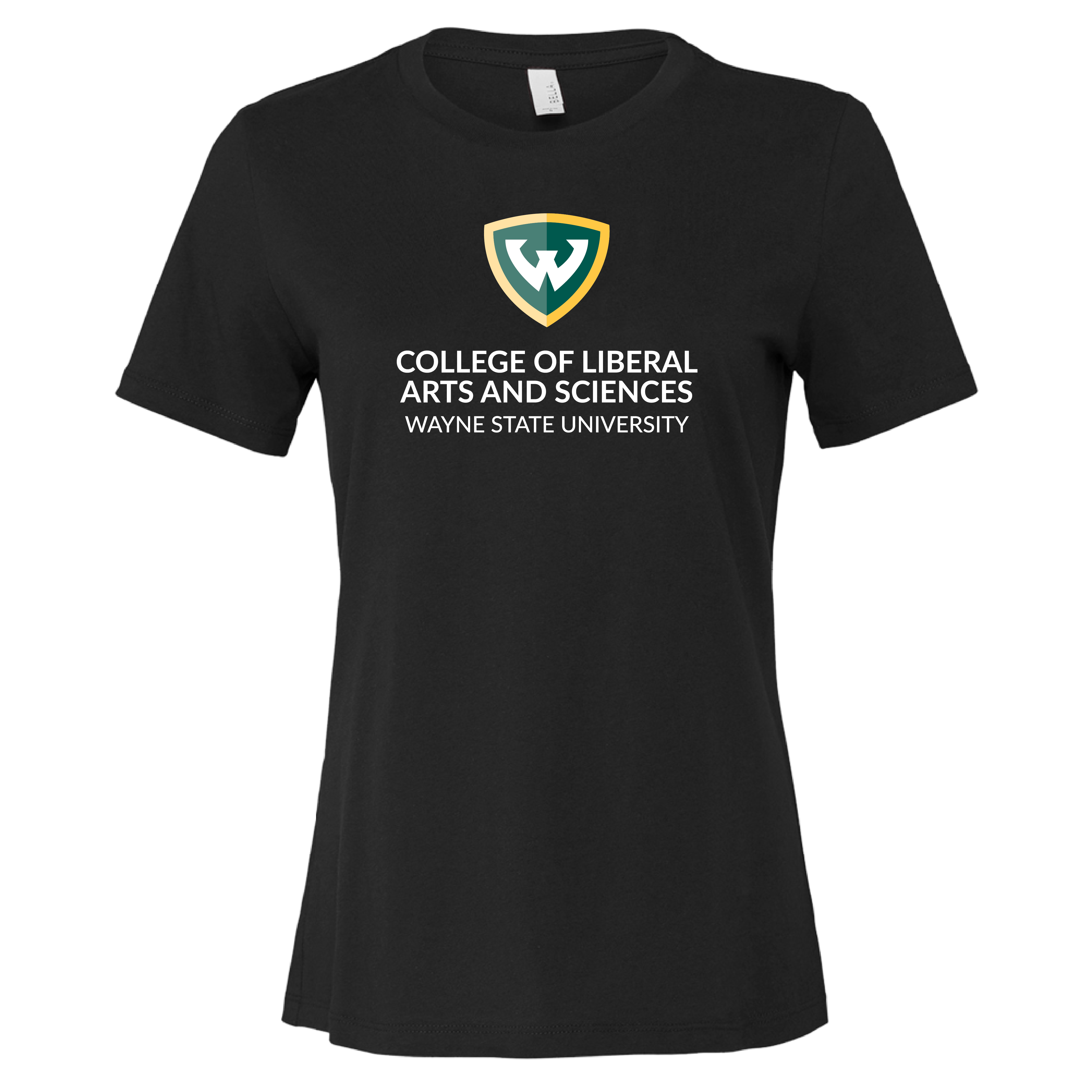 College of Liberal Arts and Sciences- Bella + Canvas Women's Black Relaxed Cotton Tshirt