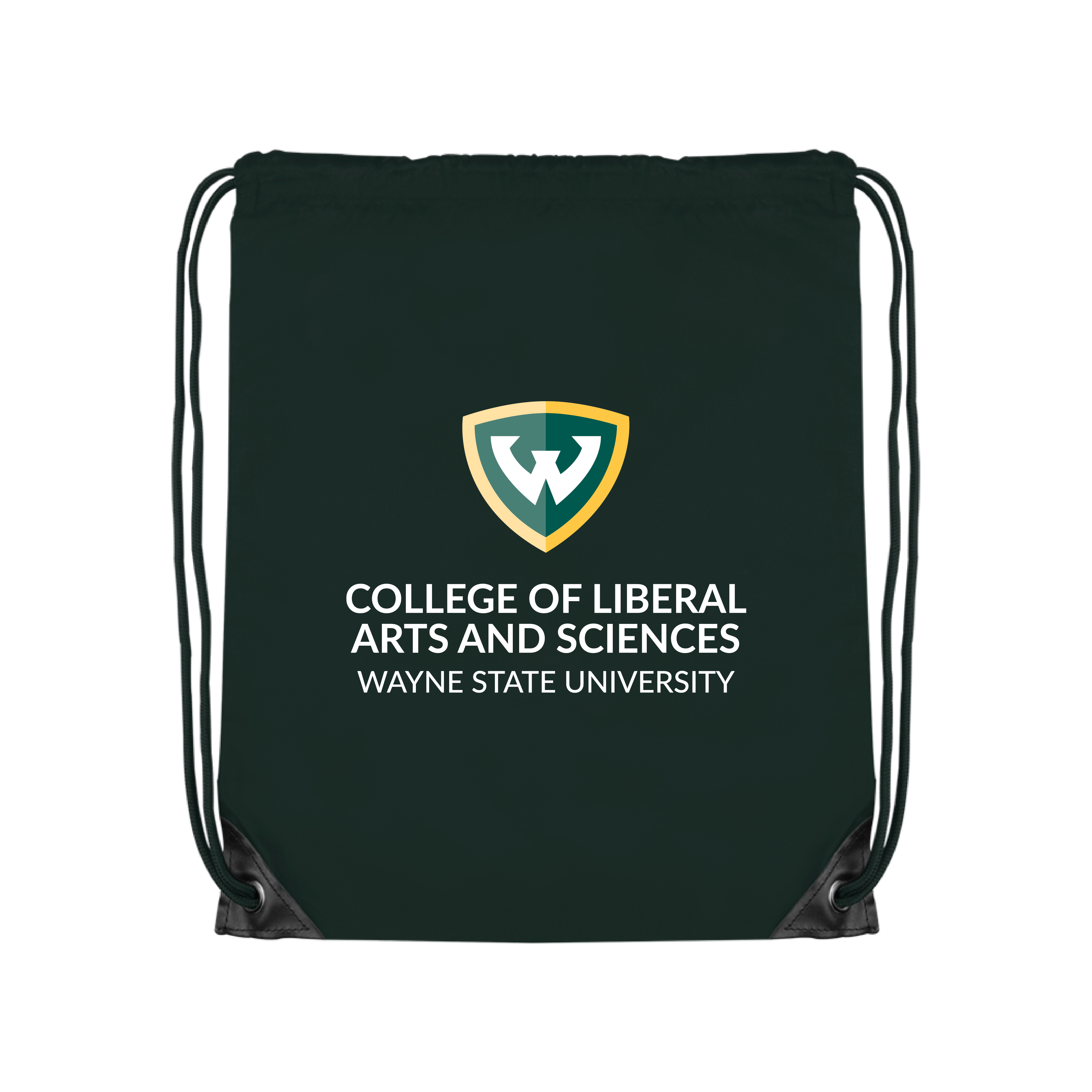 College of Liberal Arts and Sciences- WSU Shield Dark Green Drawstring Backpack