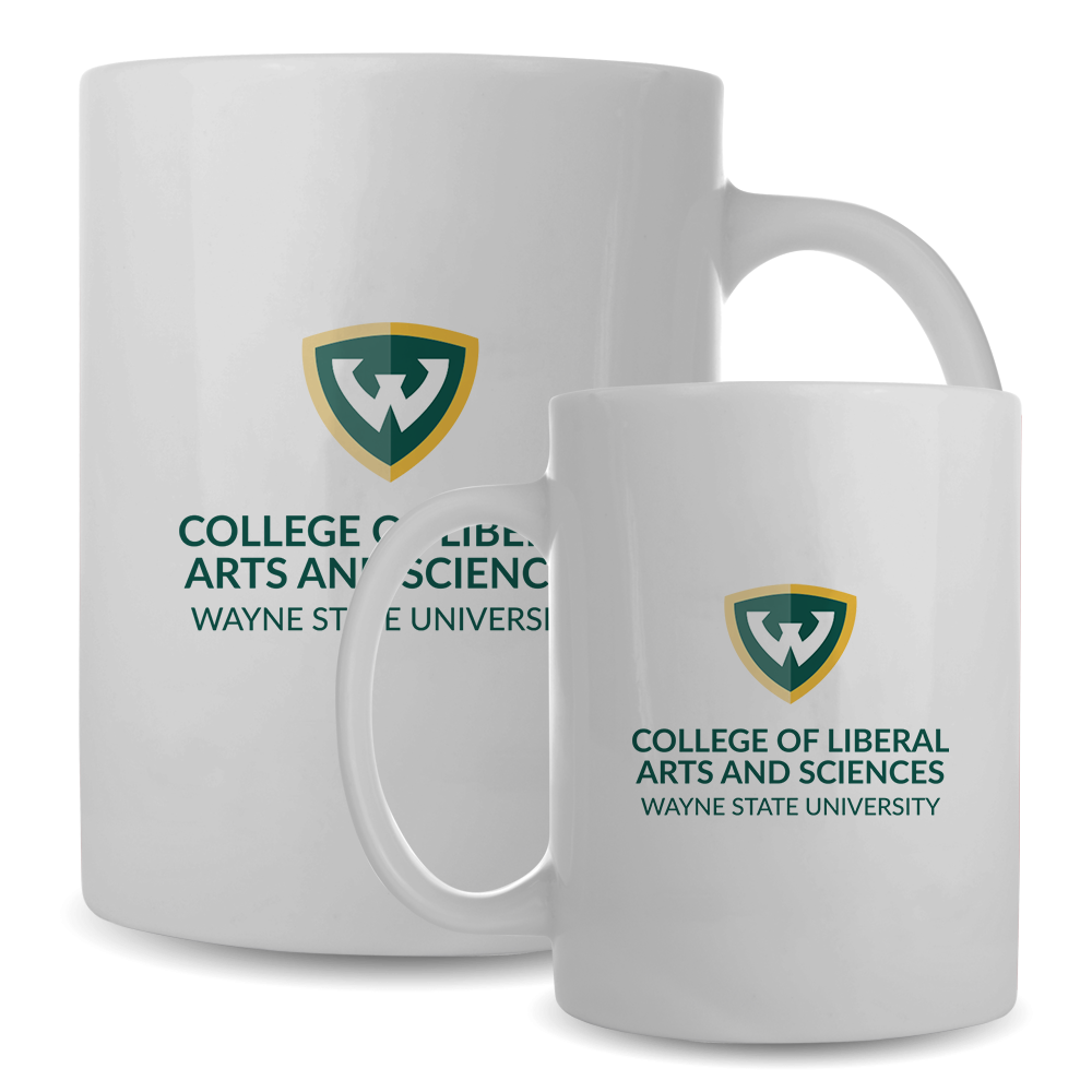 College of Liberal Arts and Sciences- WSU Shield Full Color White Mug 15oz