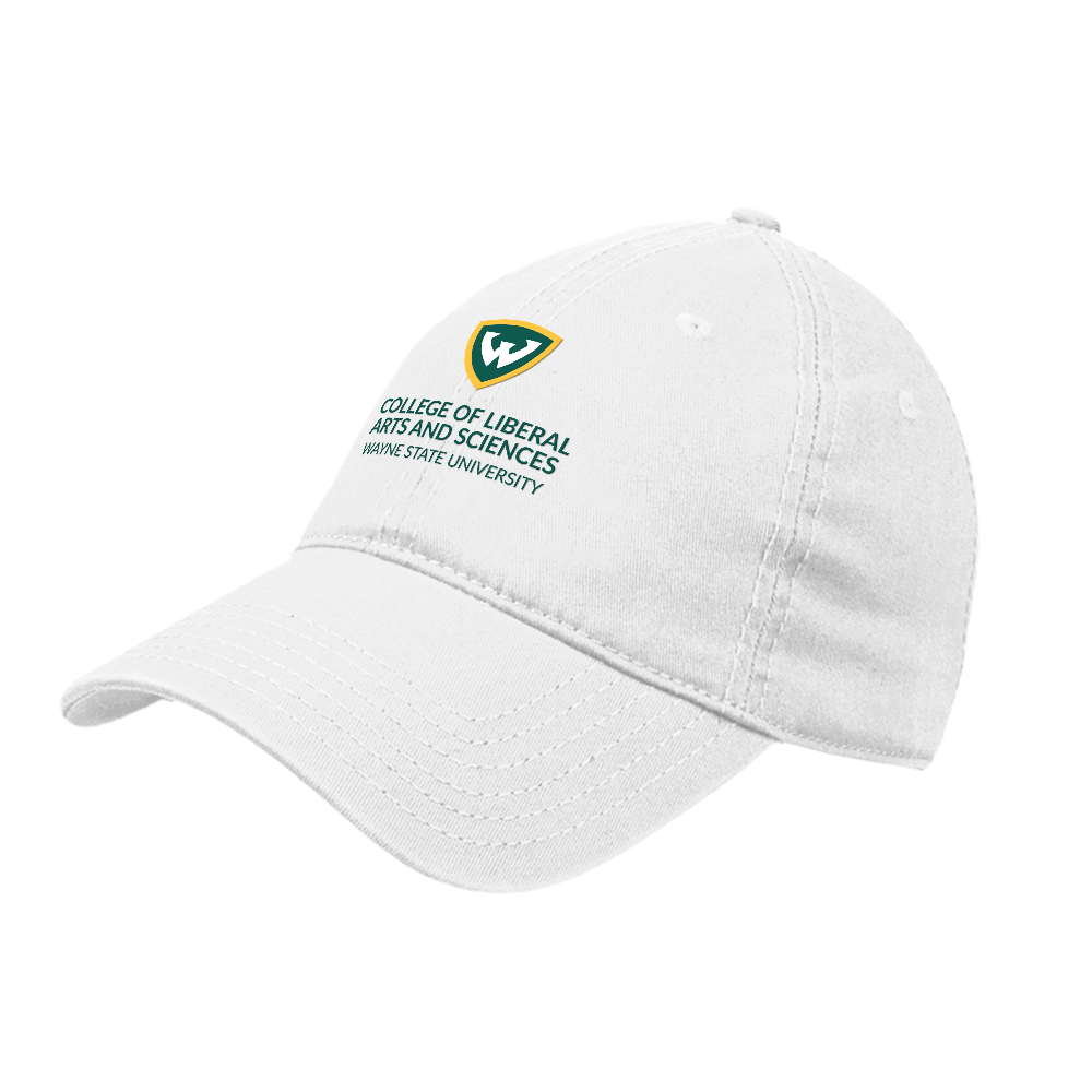 College of Liberal Arts and Sciences- WSU Shield White Unstructured Adjustable Low Profile Hat