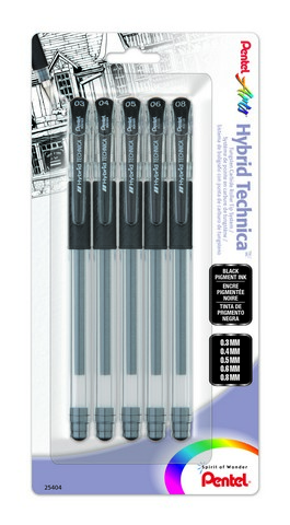 Hybrid Technica Gel Pen Set, 5-Piece