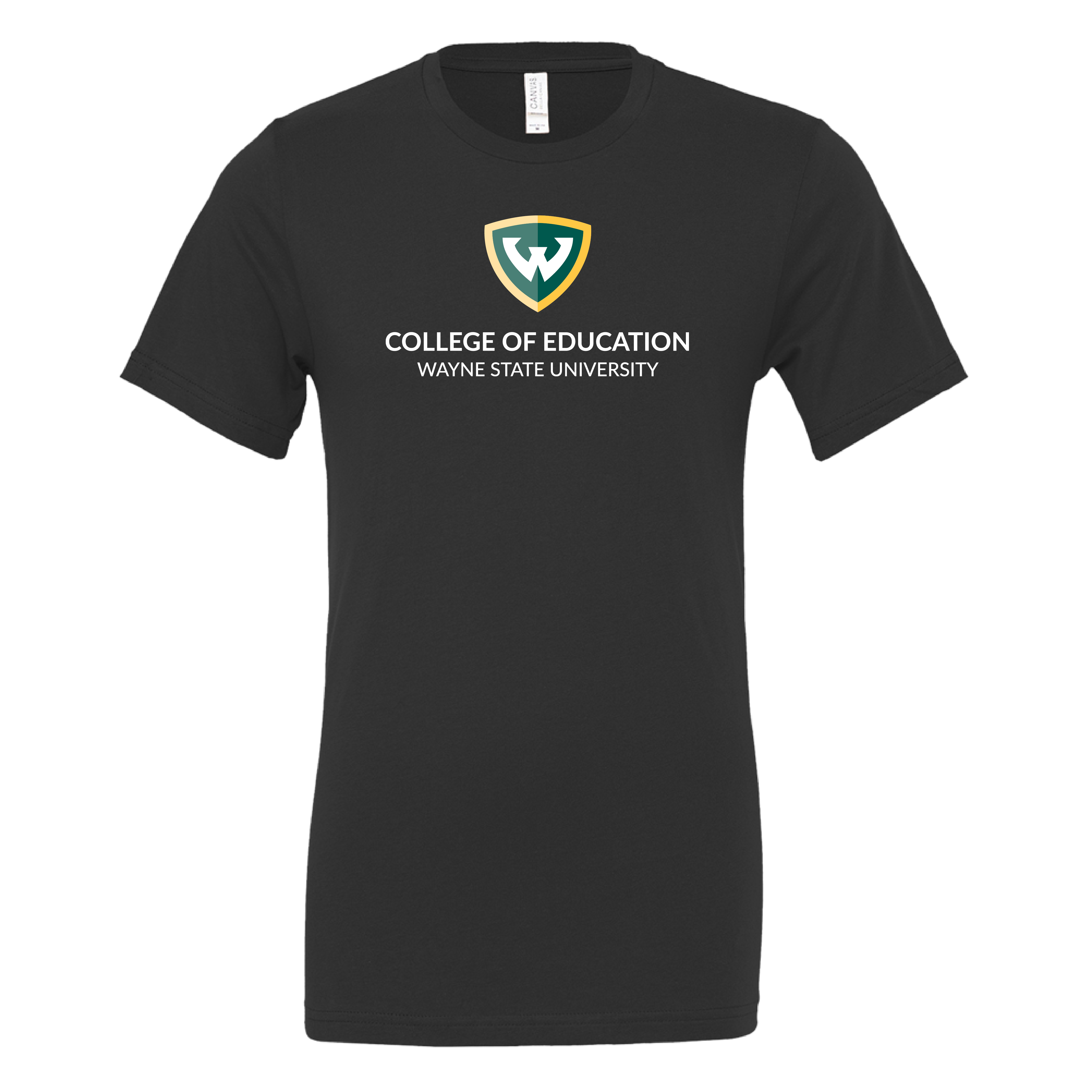 College of Education- WSU Shield Bella + Canvas Black Jersey Cotton TShirt
