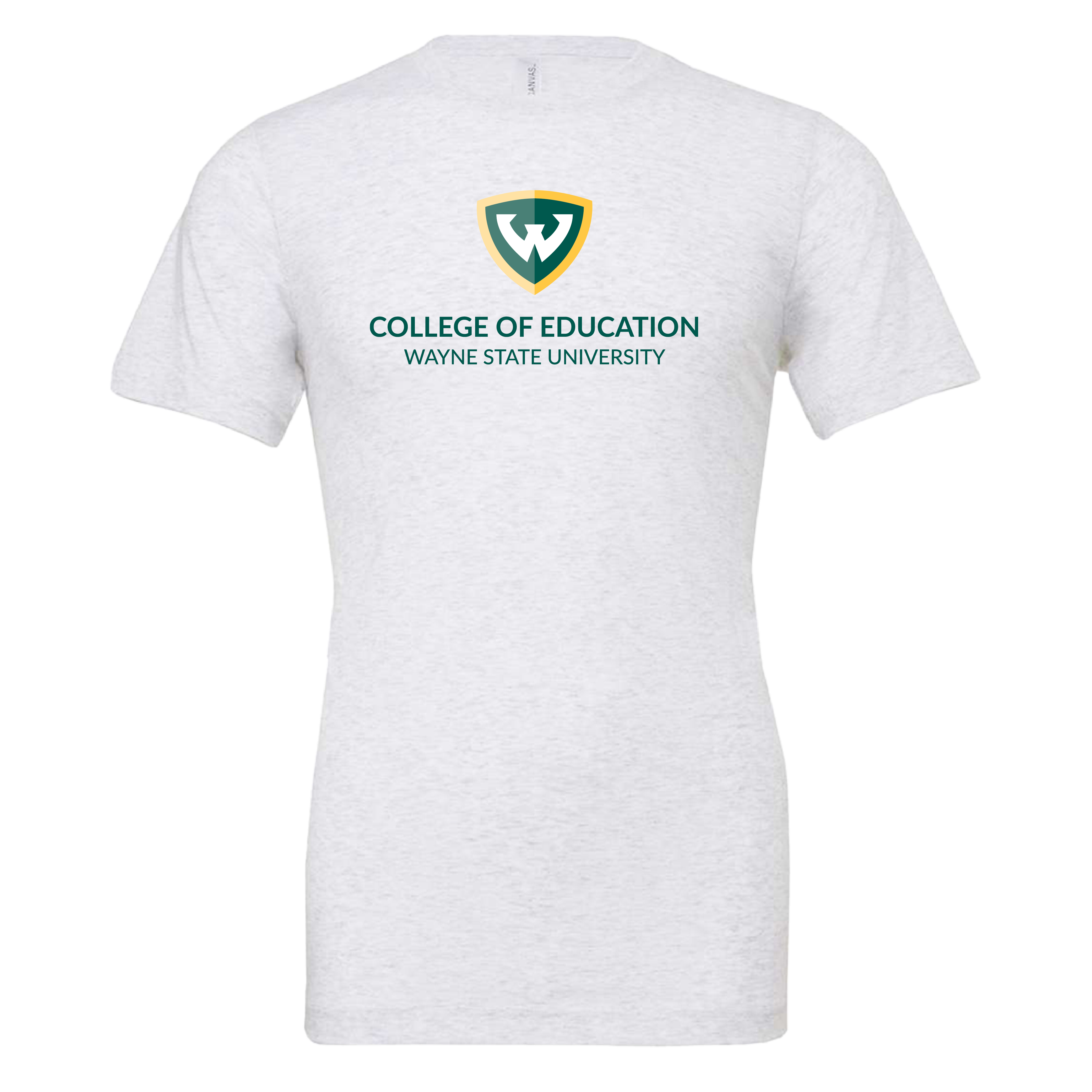 College of Education- WSU Shield Bella + Canvas White Jersey Cotton TShirt