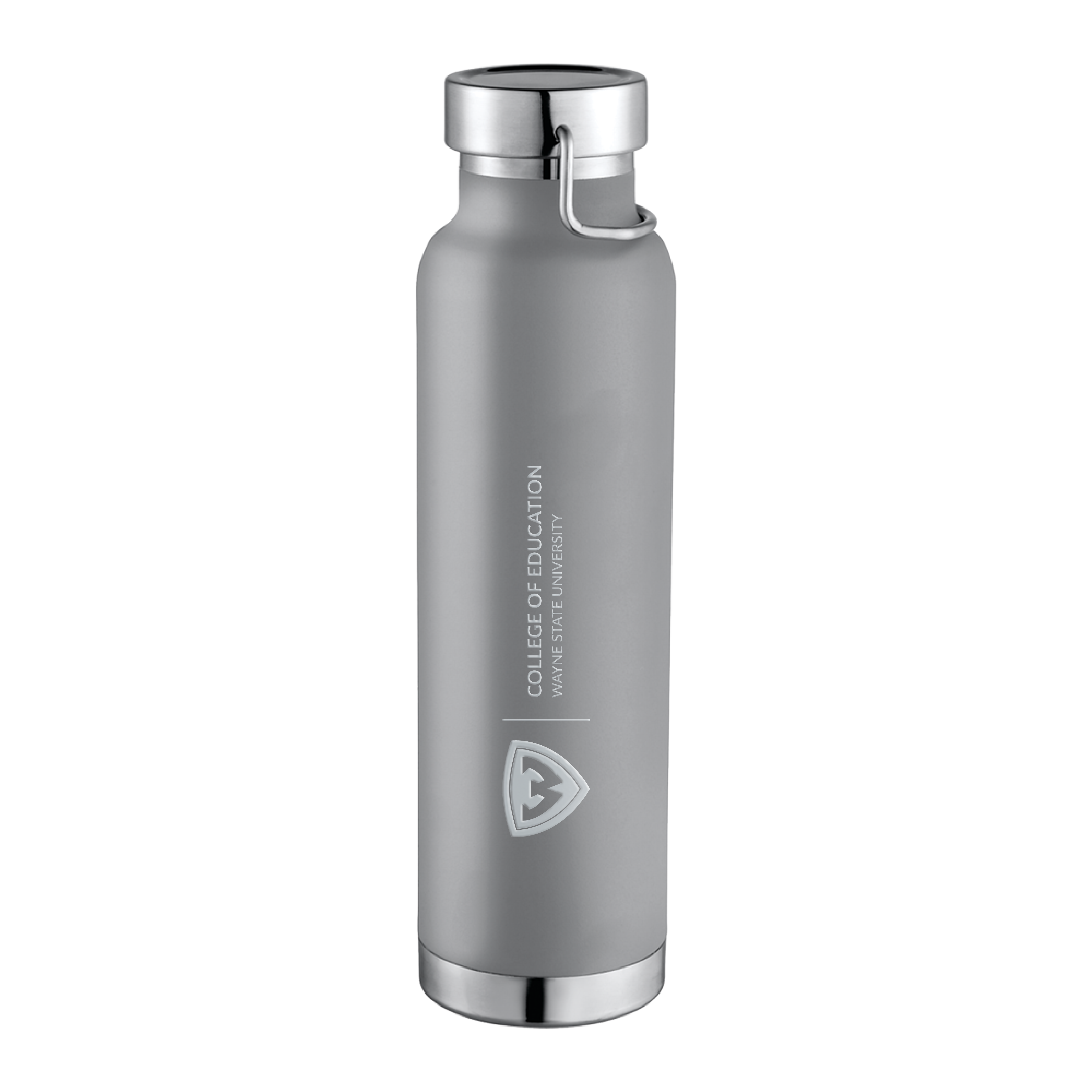 College of Education- WSU Shield Engraved Thor Copper Vacuum Insulated Grey Bottle 22oz