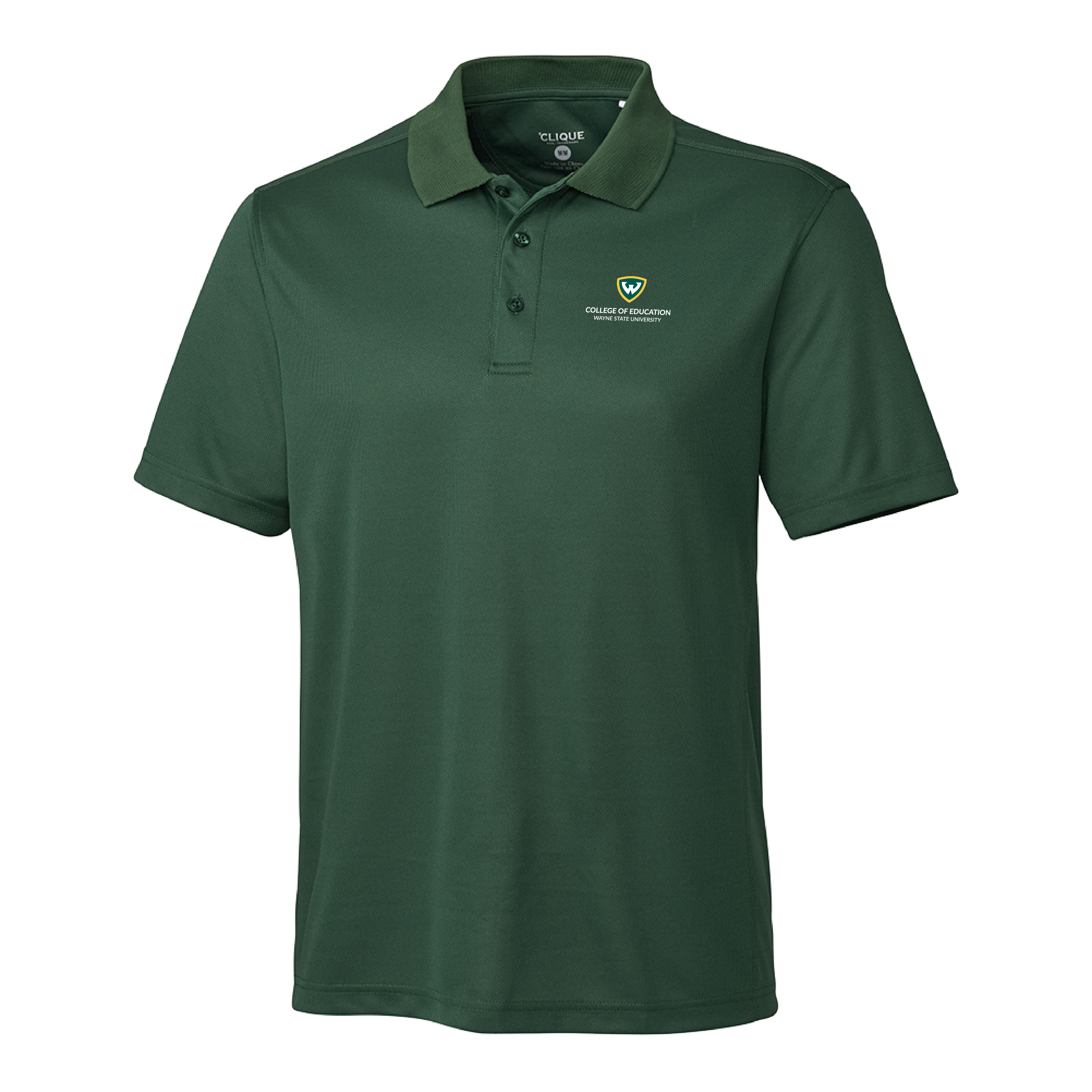 College of Education- WSU Shield Dark Green Clique Ice Pique Polo