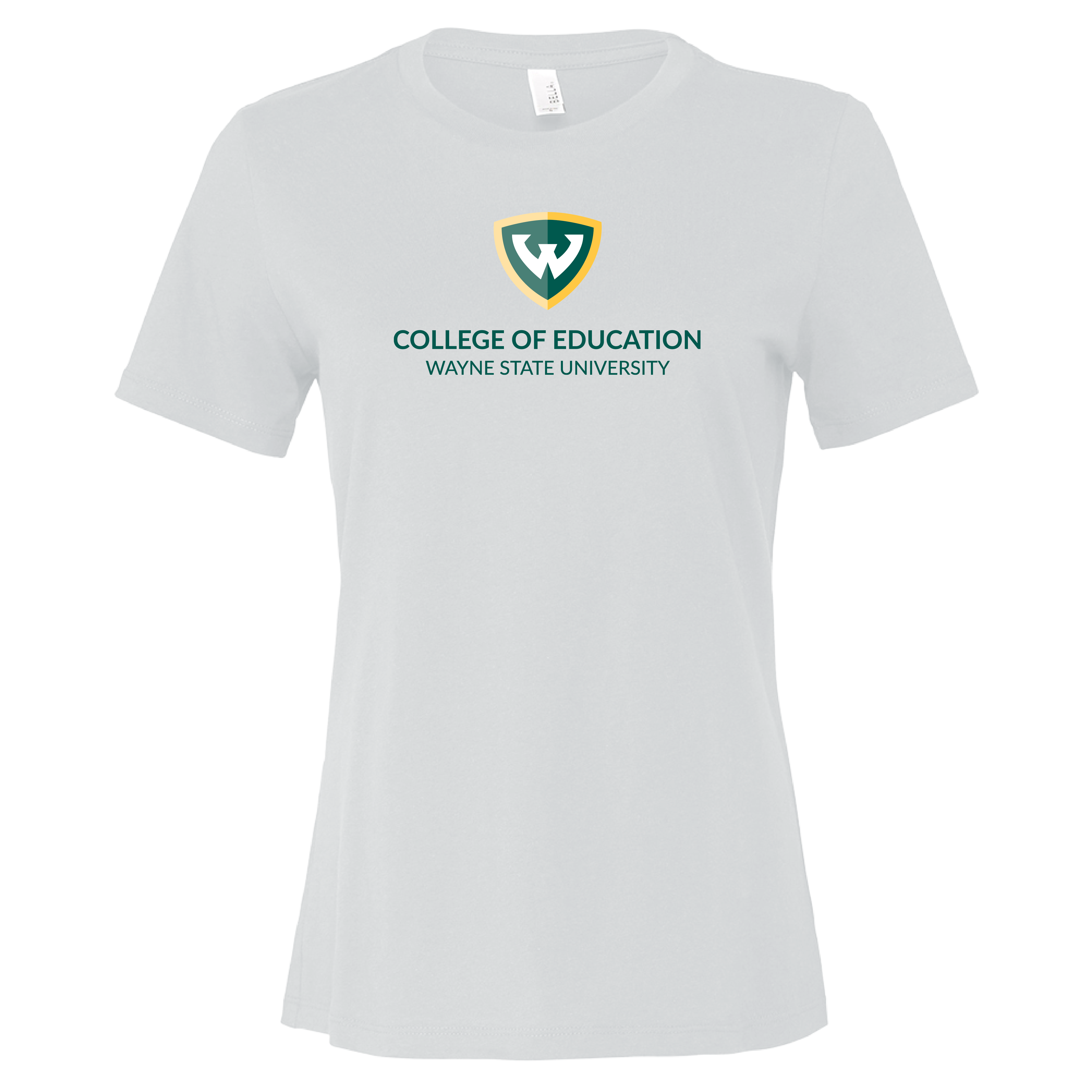 College of Education- WSU Shield Bella + Canvas Women's White Relaxed Cotton Tshirt