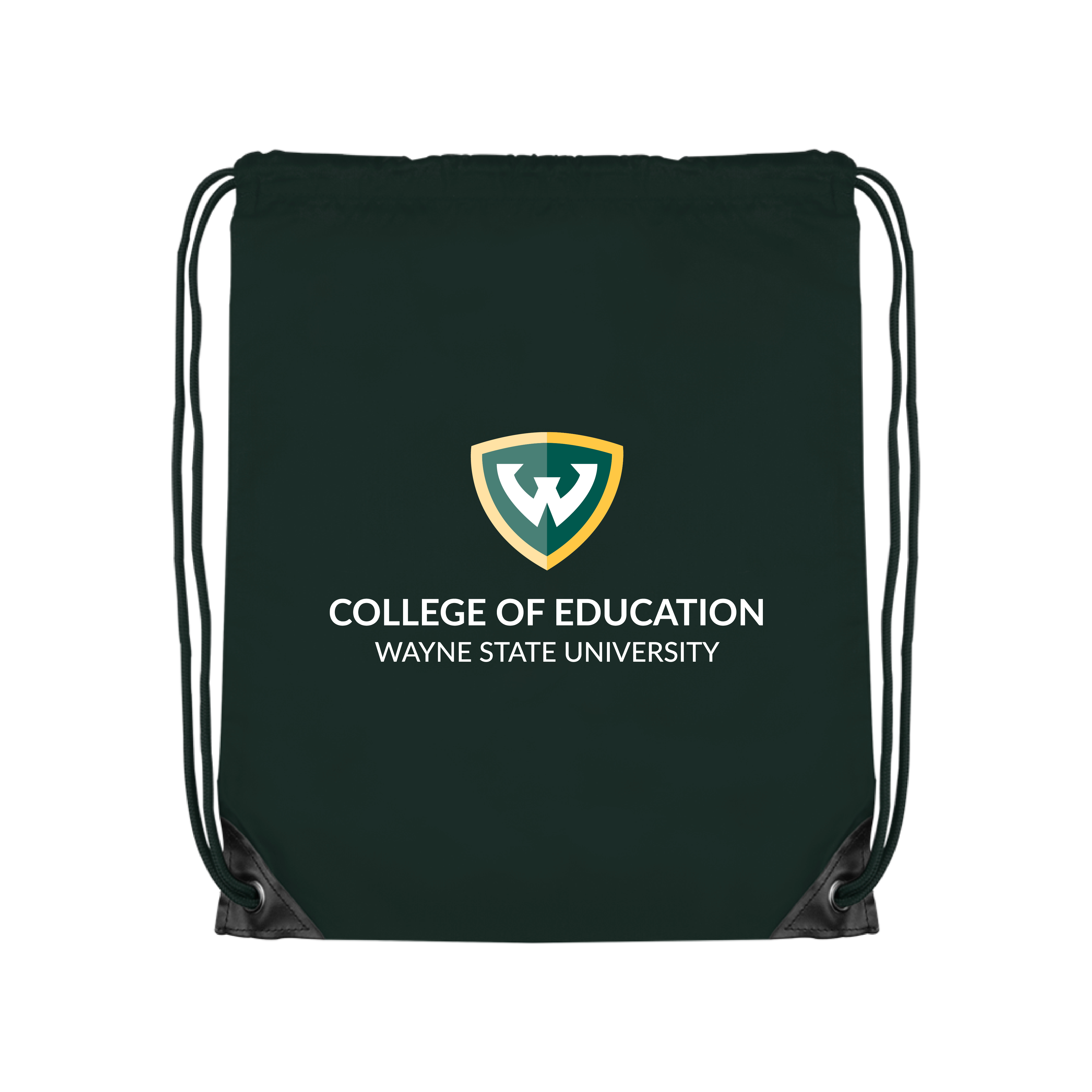 College of Education- WSU Shield Dark Green Drawstring Backpack
