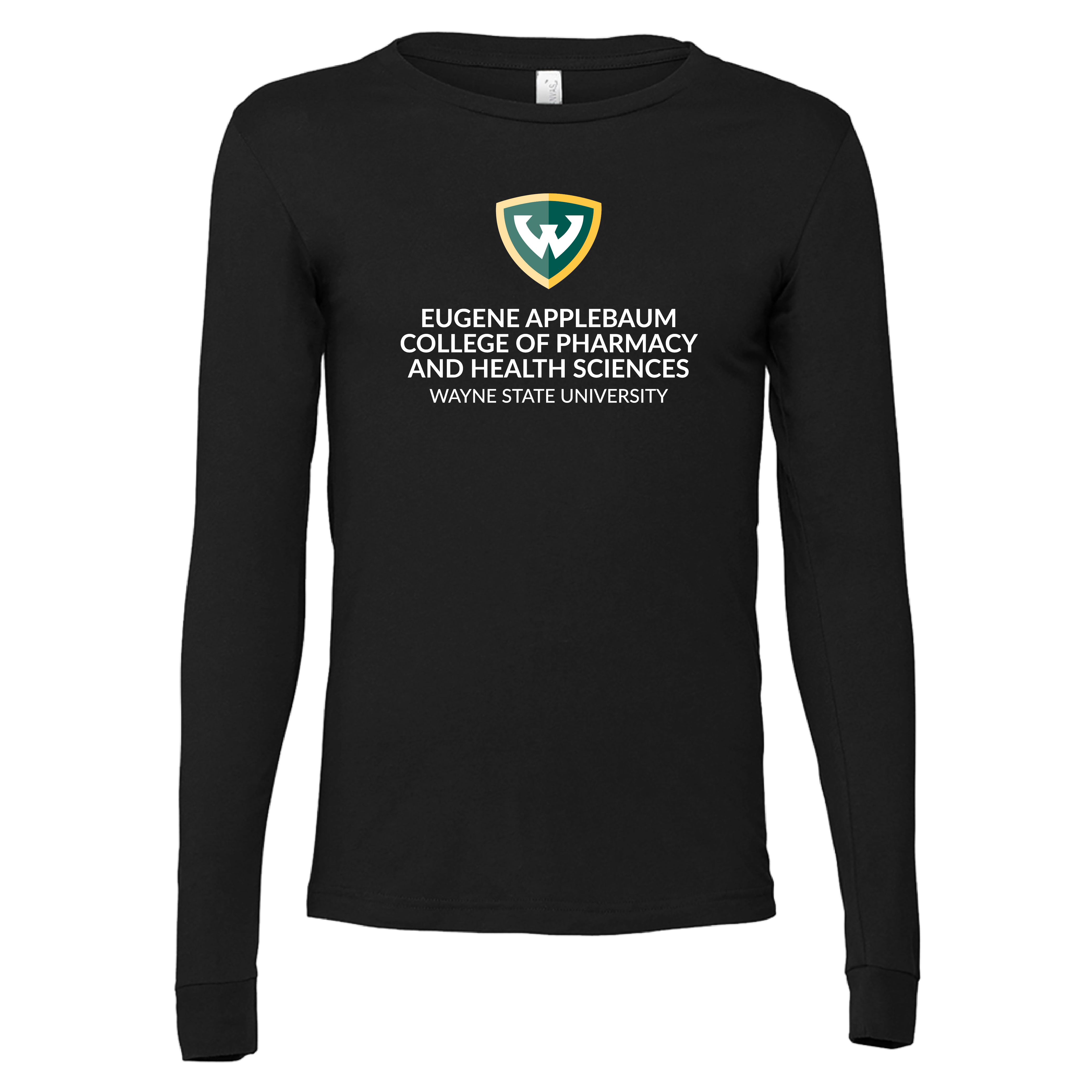 College of Pharmacy and Health Sciences- WSU Bella + Canvas Black Jersey Cotton LS TShirt