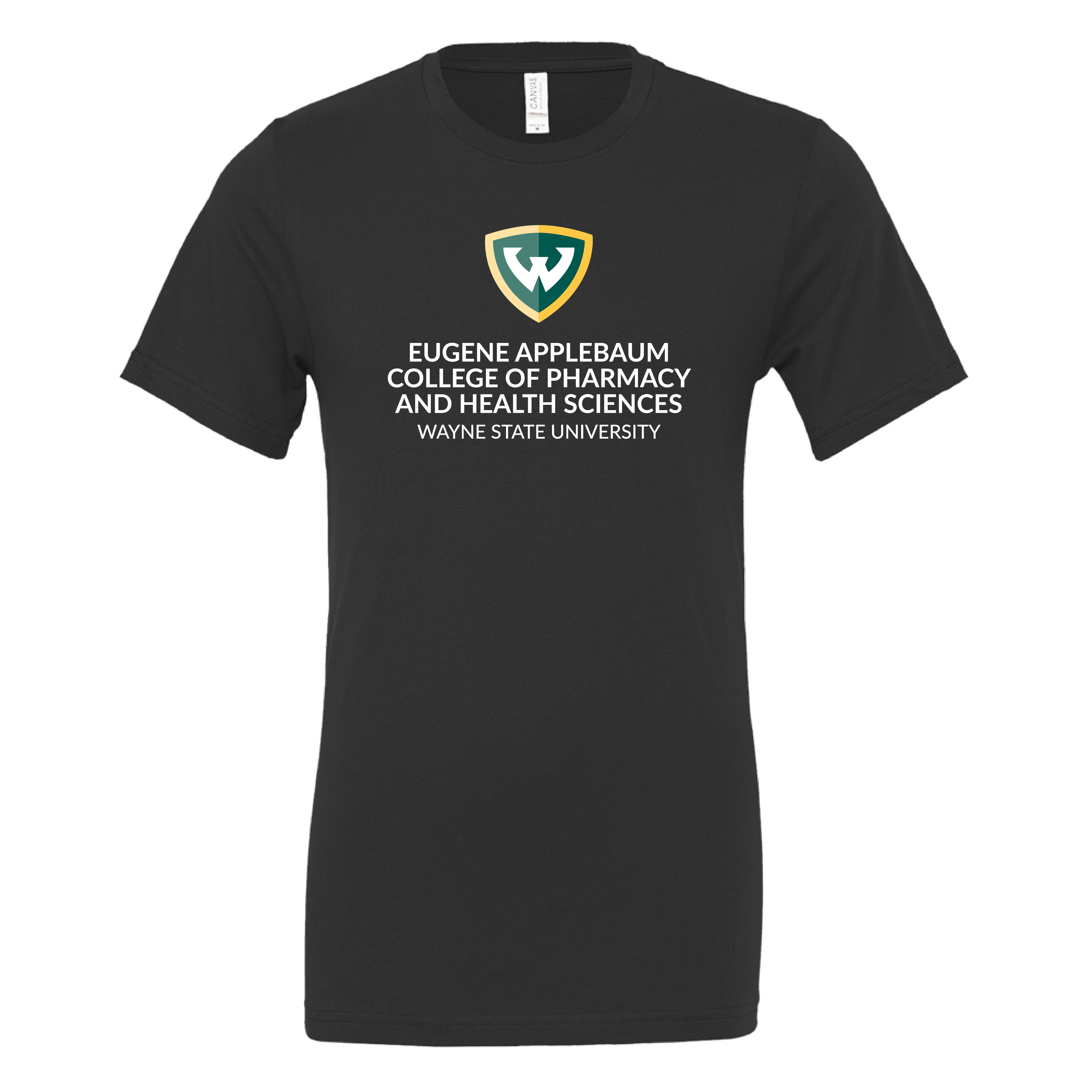 College of Pharmacy and Health Sciences- WSU Bella + Canvas Black Jersey Cotton TShirt