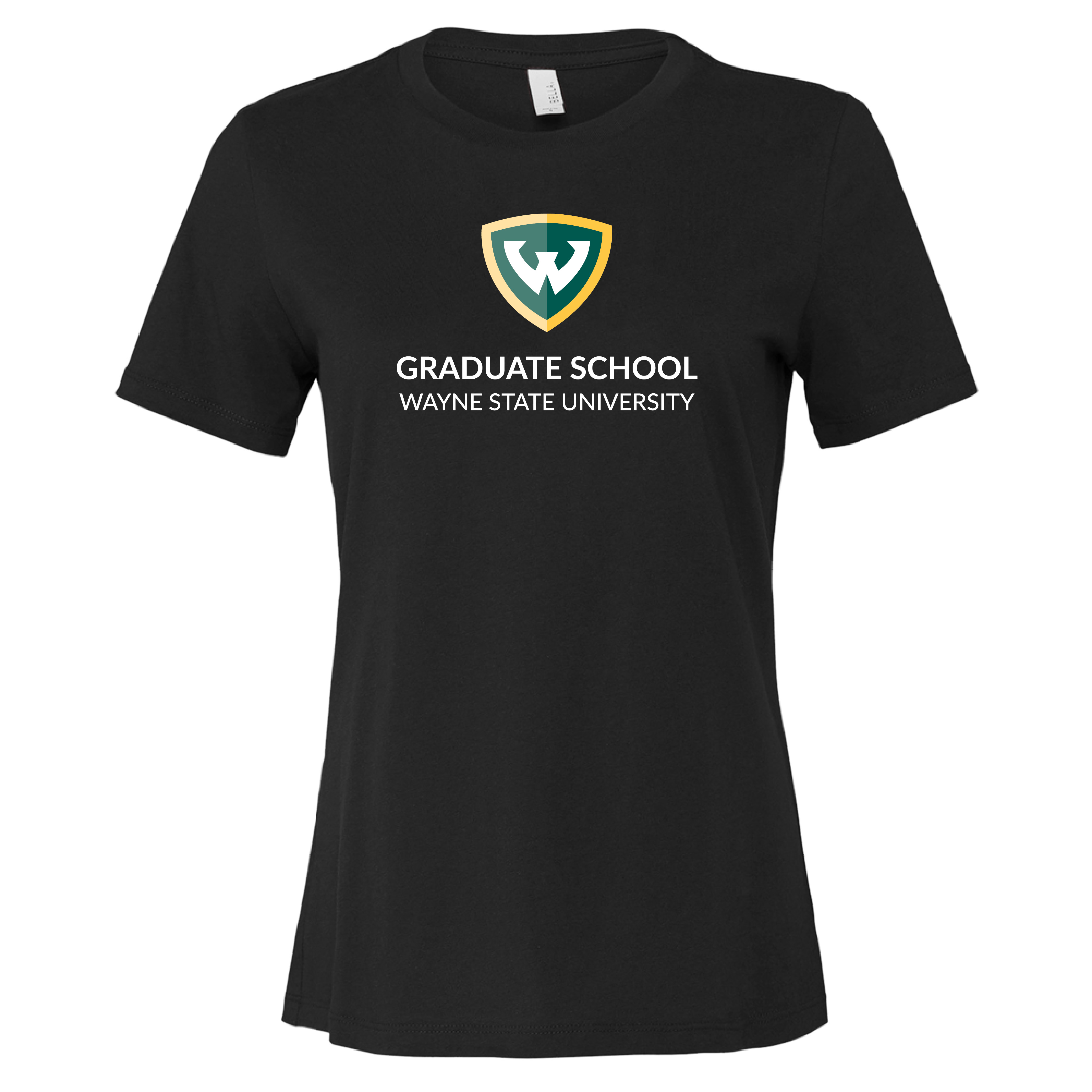 Graduate School- WSU Shield Bella + Canvas Women's Black Relaxed Cotton Tshirt