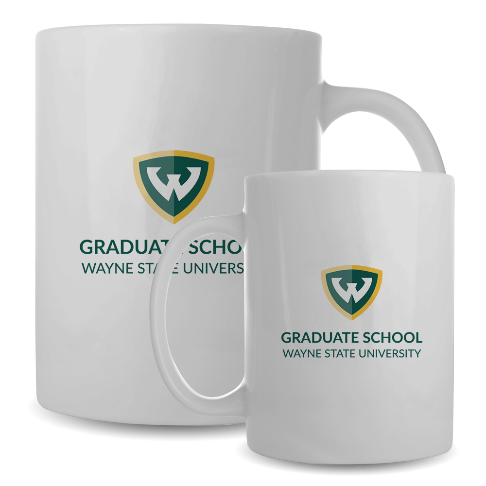Graduate School- WSU Shield Full Color White Mug 15oz