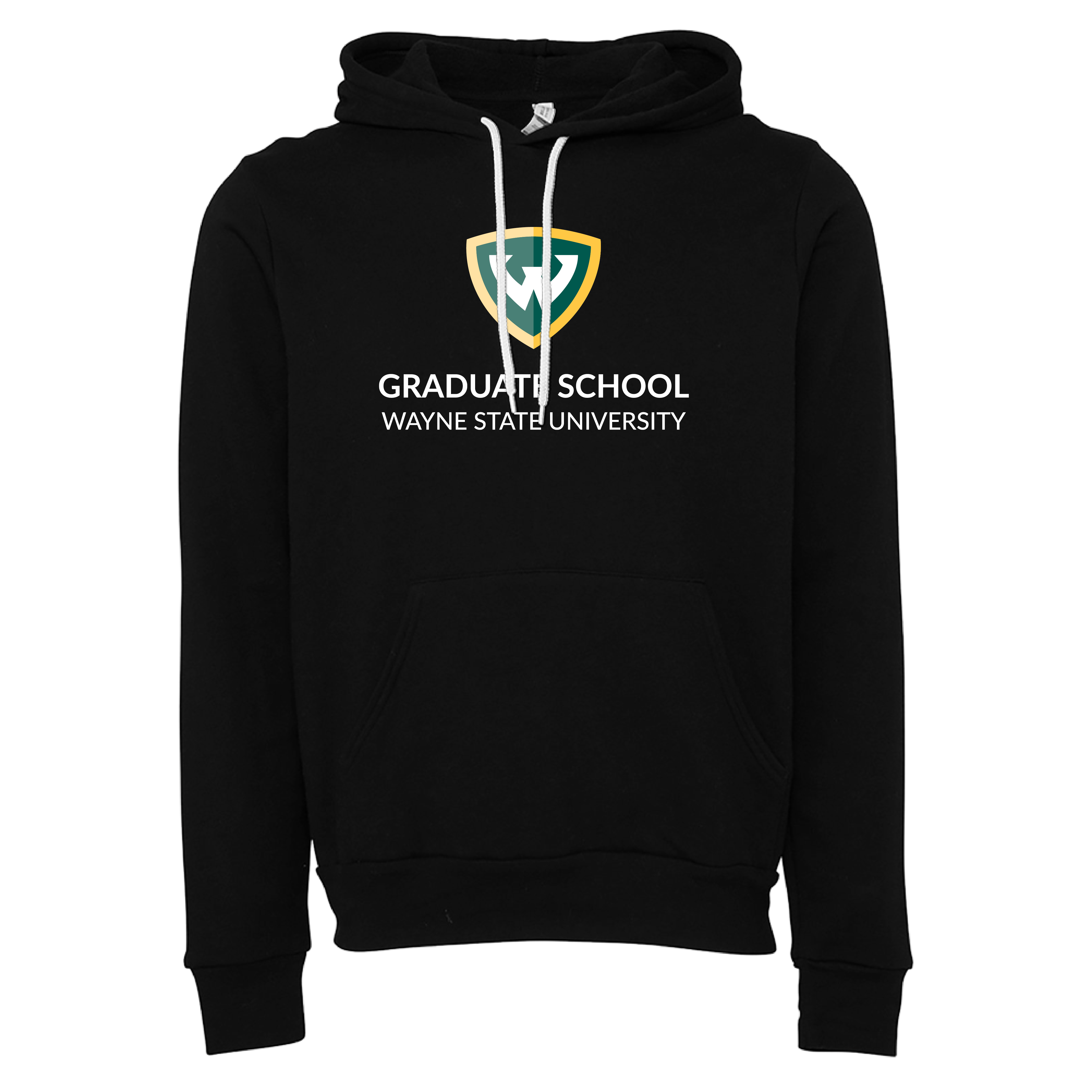 Graduate School- WSU Shield Bella + Canvas Black Fleece Hooded Sweatshirt