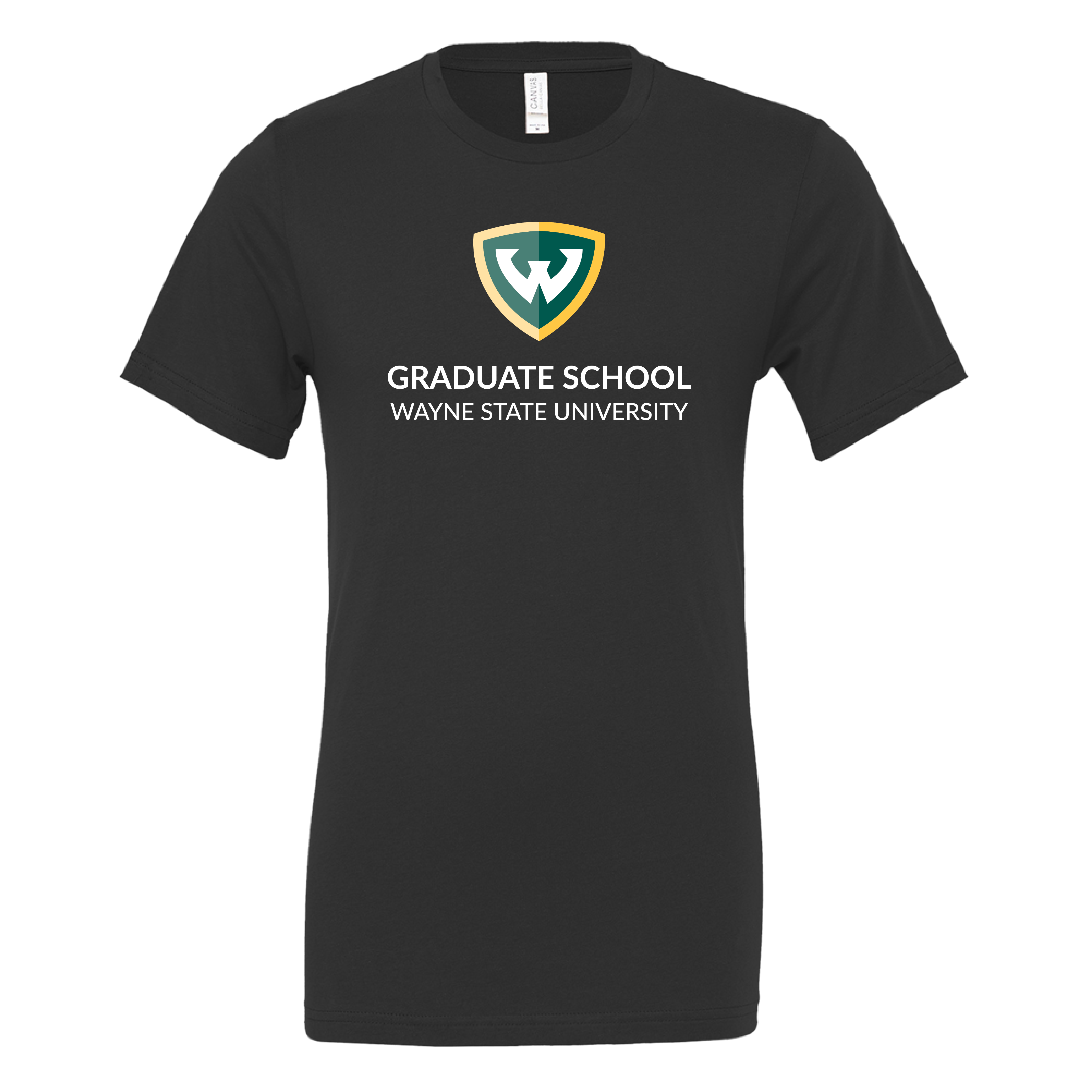 Graduate School- WSU Shield Bella + Canvas Black Jersey Cotton TShirt