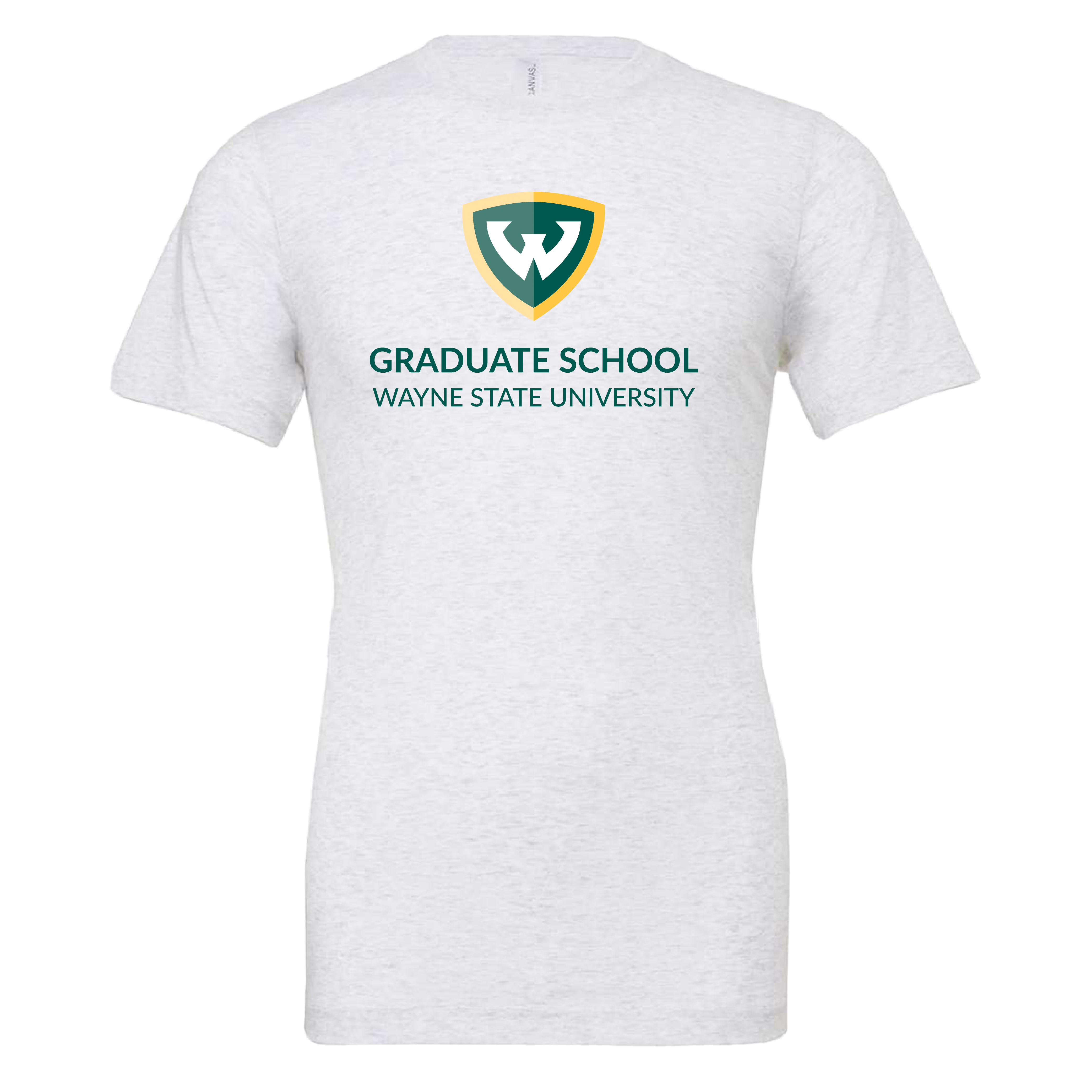 Graduate School- WSU Shield Bella + Canvas White Jersey Cotton TShirt