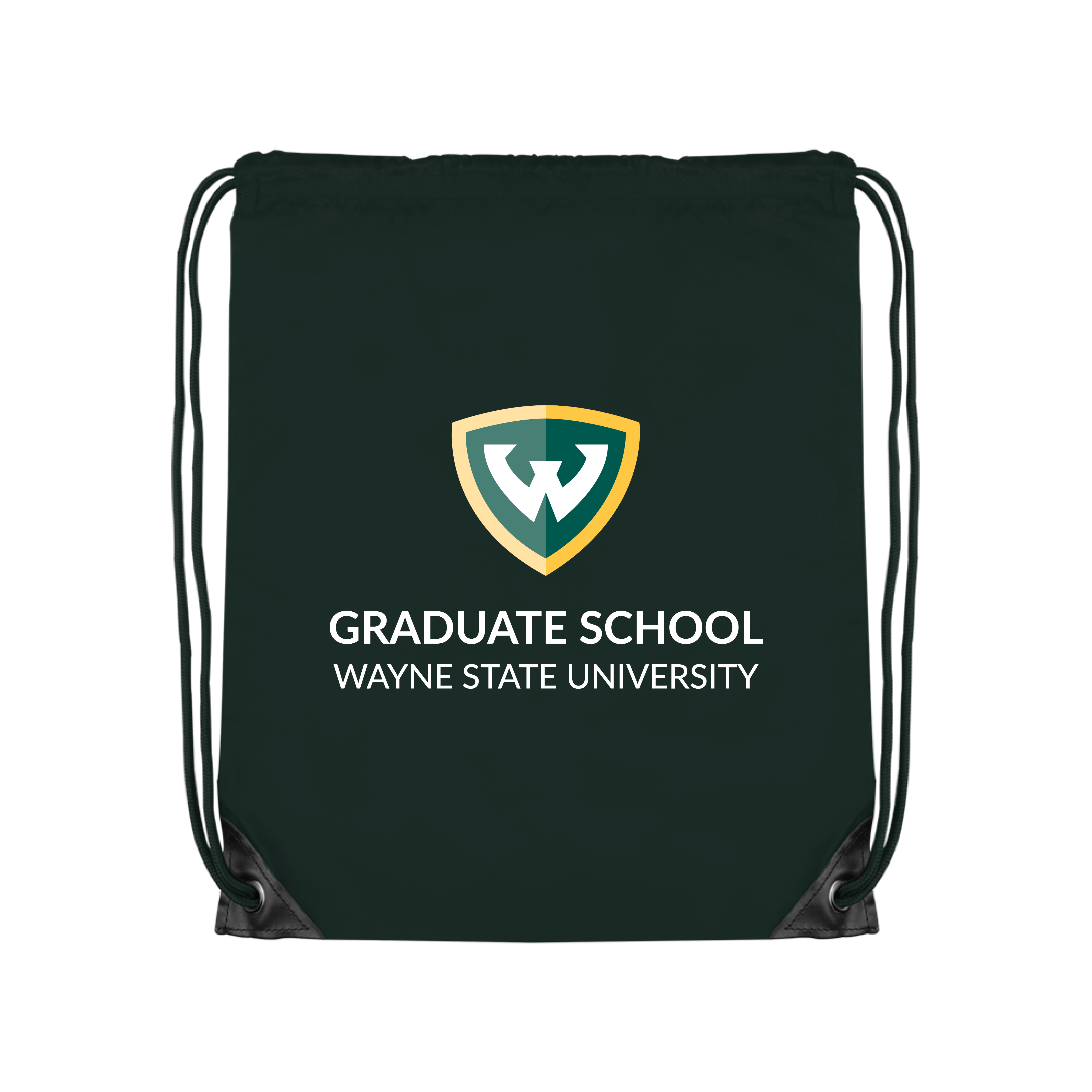 Graduate School- WSU Shield Dark Green Drawstring Backpack