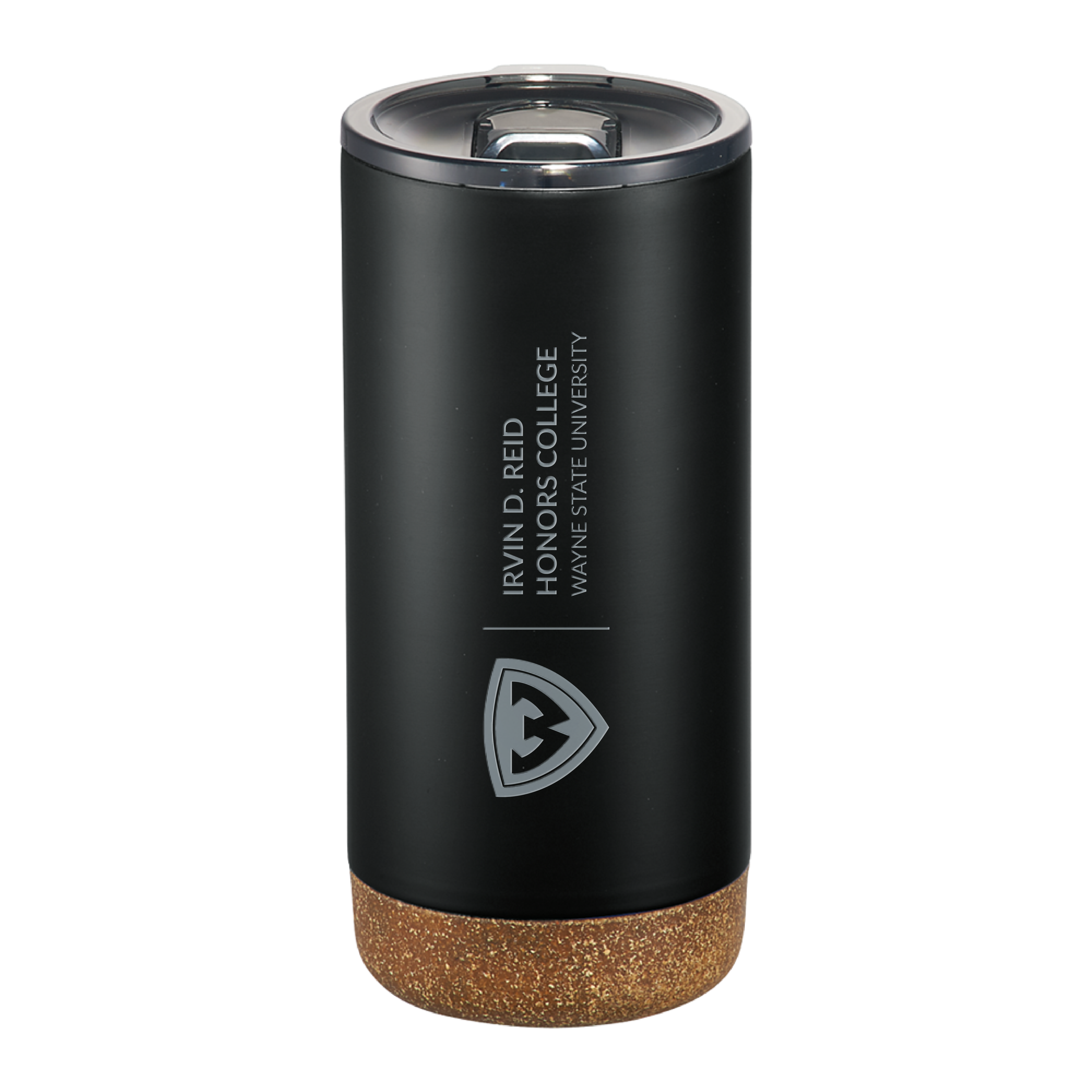 Irvin D. Reid Honors College- WSU Shield Engraved Valhalla Vacuum Insulated Black Tumbler 16oz