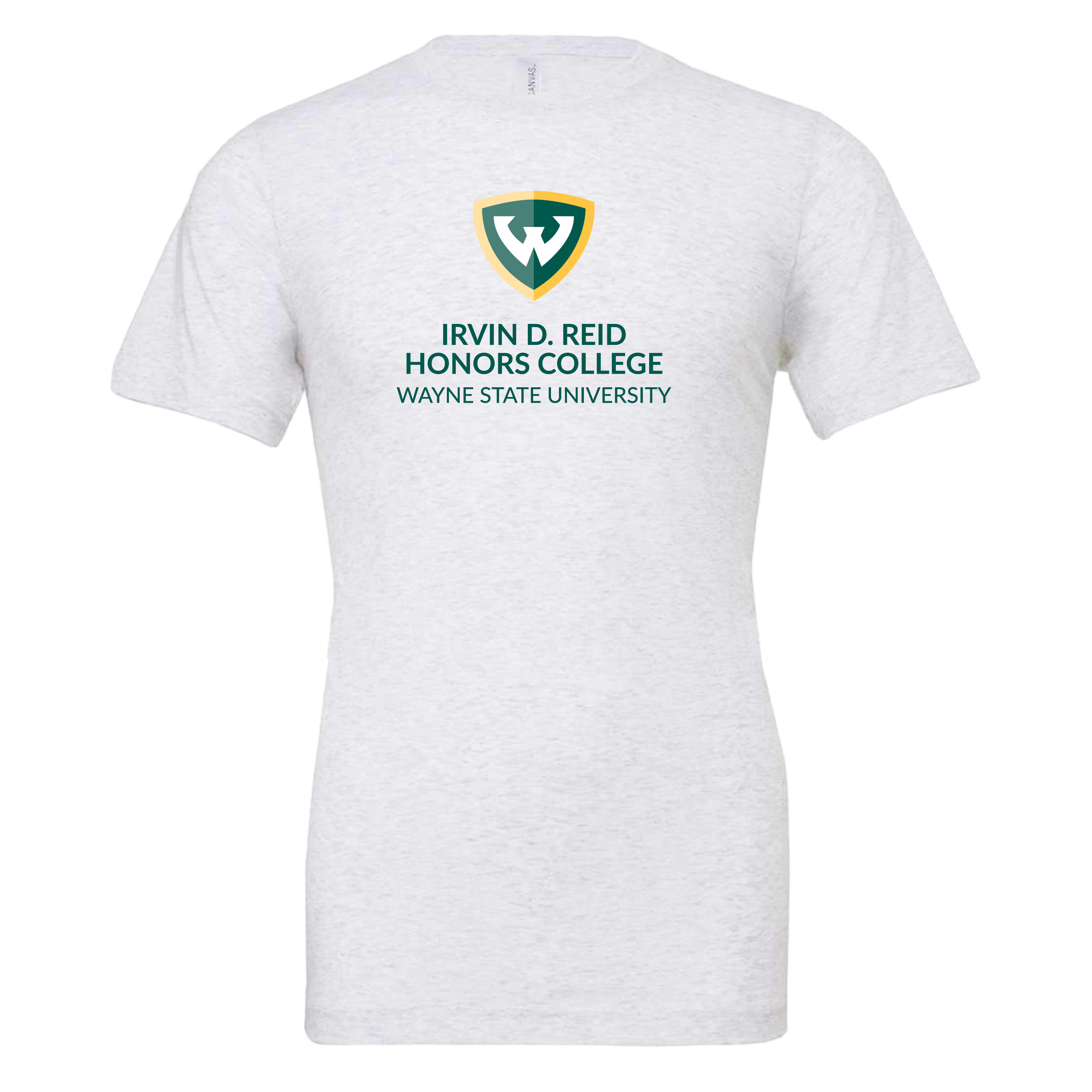 Irvin D. Reid Honors College- WSU Shield Bella + Canvas Ash Grey Jersey Cotton TShirt
