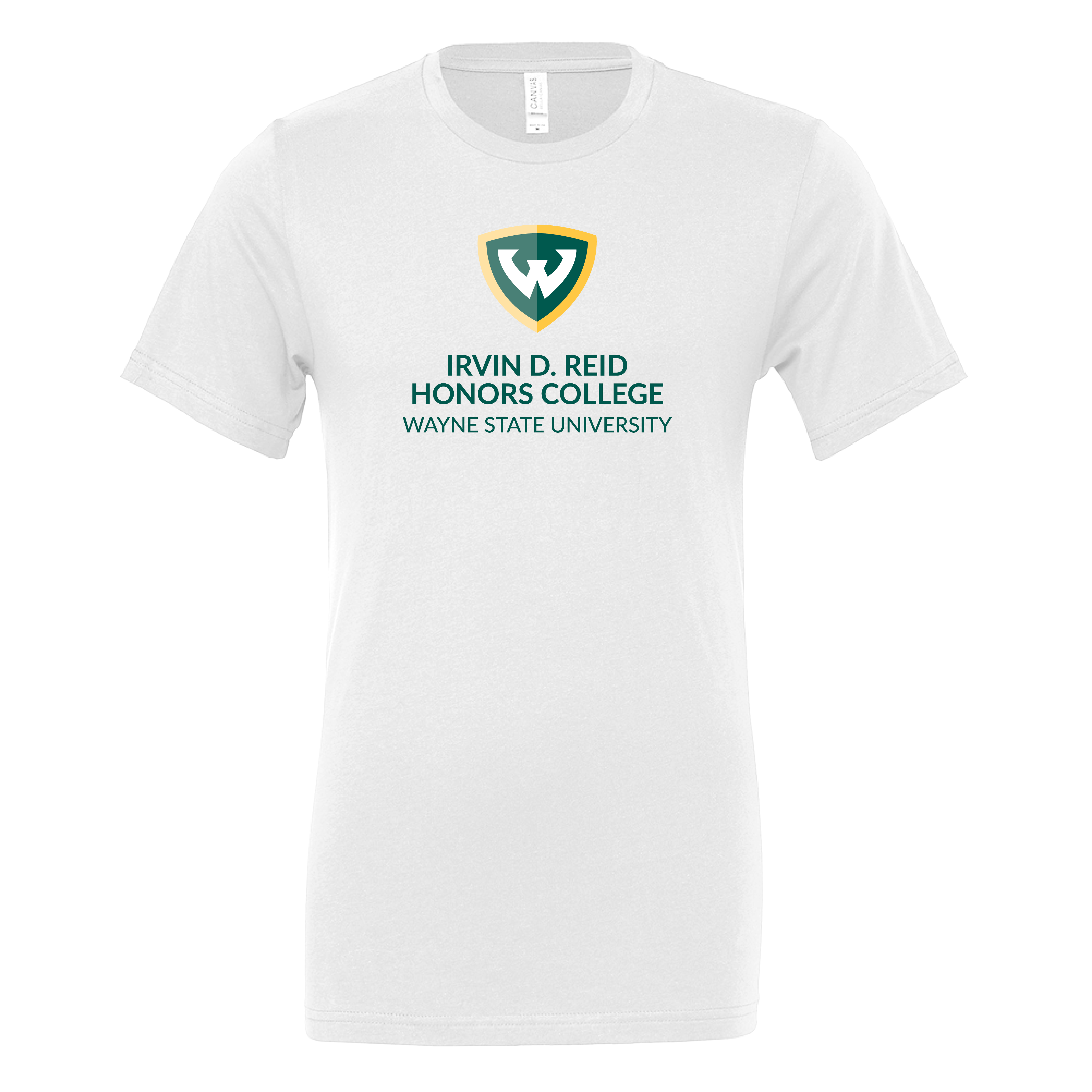 Irvin D. Reid Honors College- WSU Shield Bella + Canvas White Jersey Cotton TShirt