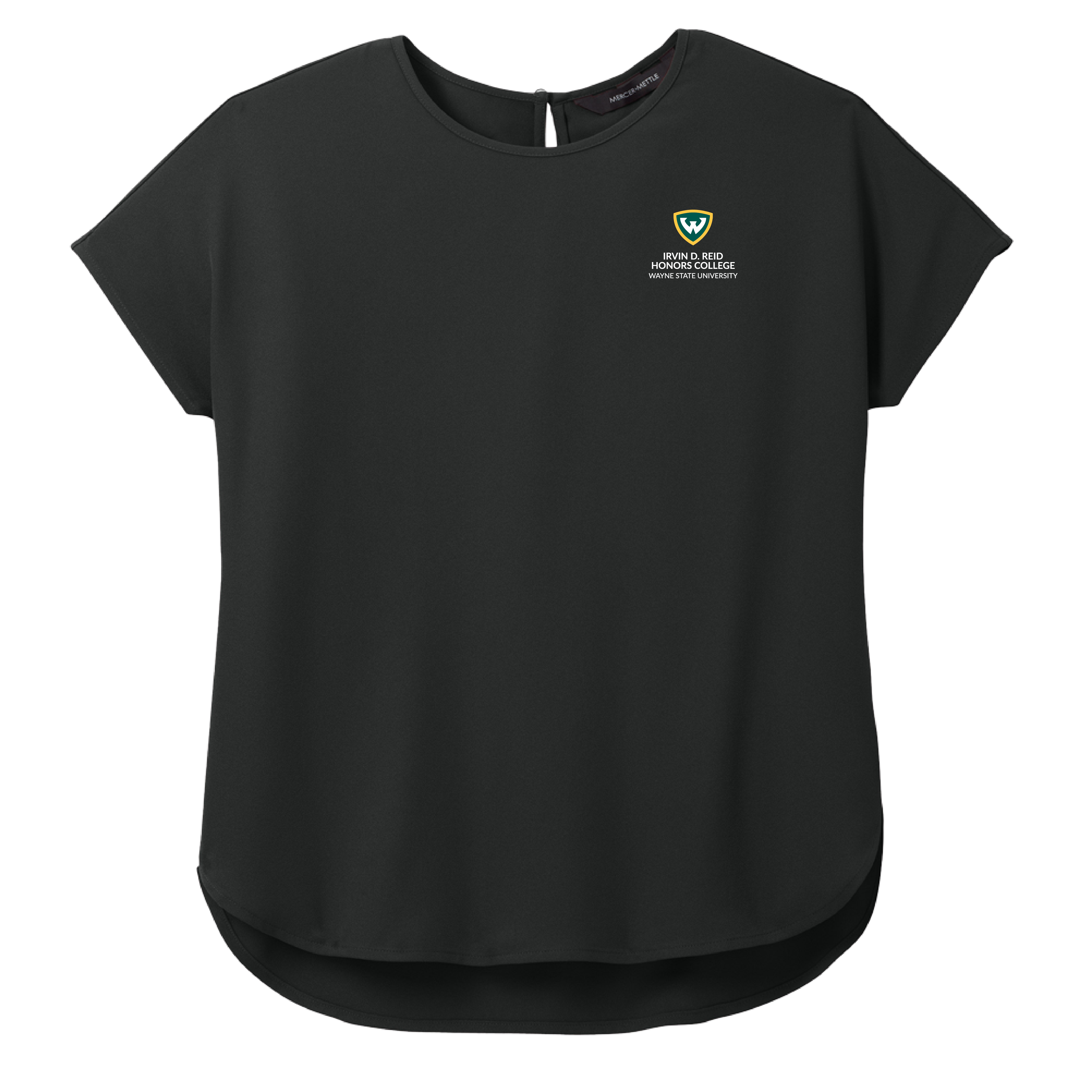 Irvin D. Reid Honors College - Mercer+Mettle Women's Black Stretch Crepe Crew Shirt
