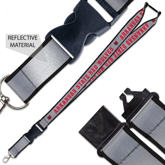 Arkansas State Red Wolves Reflective Lanyard w/ Buckle