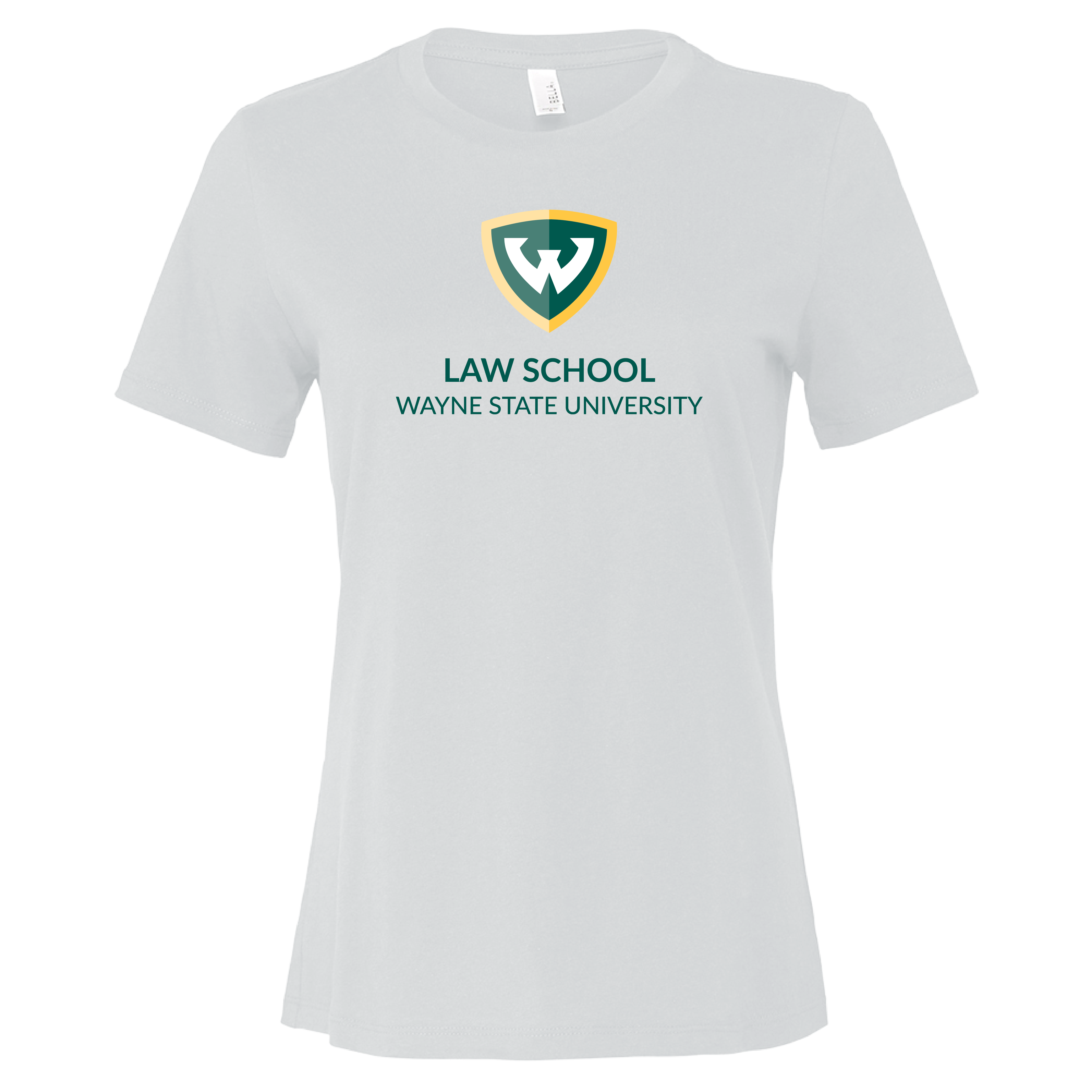 Wayne State Univ Bella + Canvas Womens White Relaxed Cotton T Shirt WSU - Law School